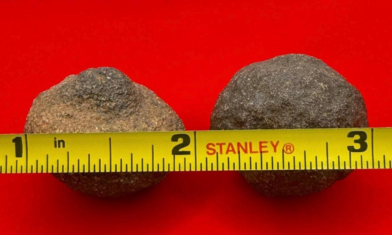 Moqui Marbles, Pair of Stones, Top Quality Stones, Shaman Stones, Southern Utah, Thunder Stones, Hopi Marbles, Sandstone, 40.76 grams