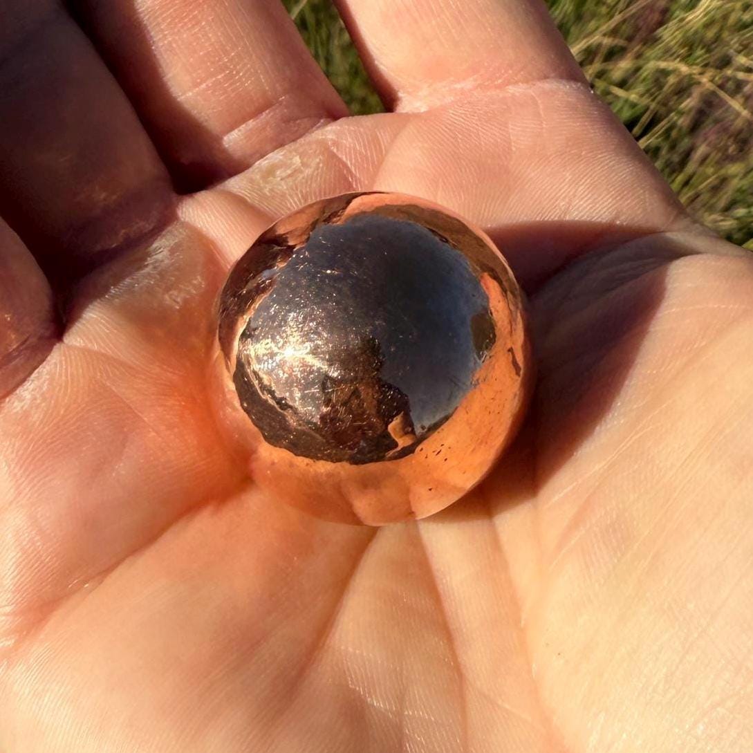 Copper Ball, Copper Sphere, Michigan Copper, High Quality, Copper Gift, Keweenaw Copper, Arthritis, Michigan Gift, Copper, 3.9 Ounces