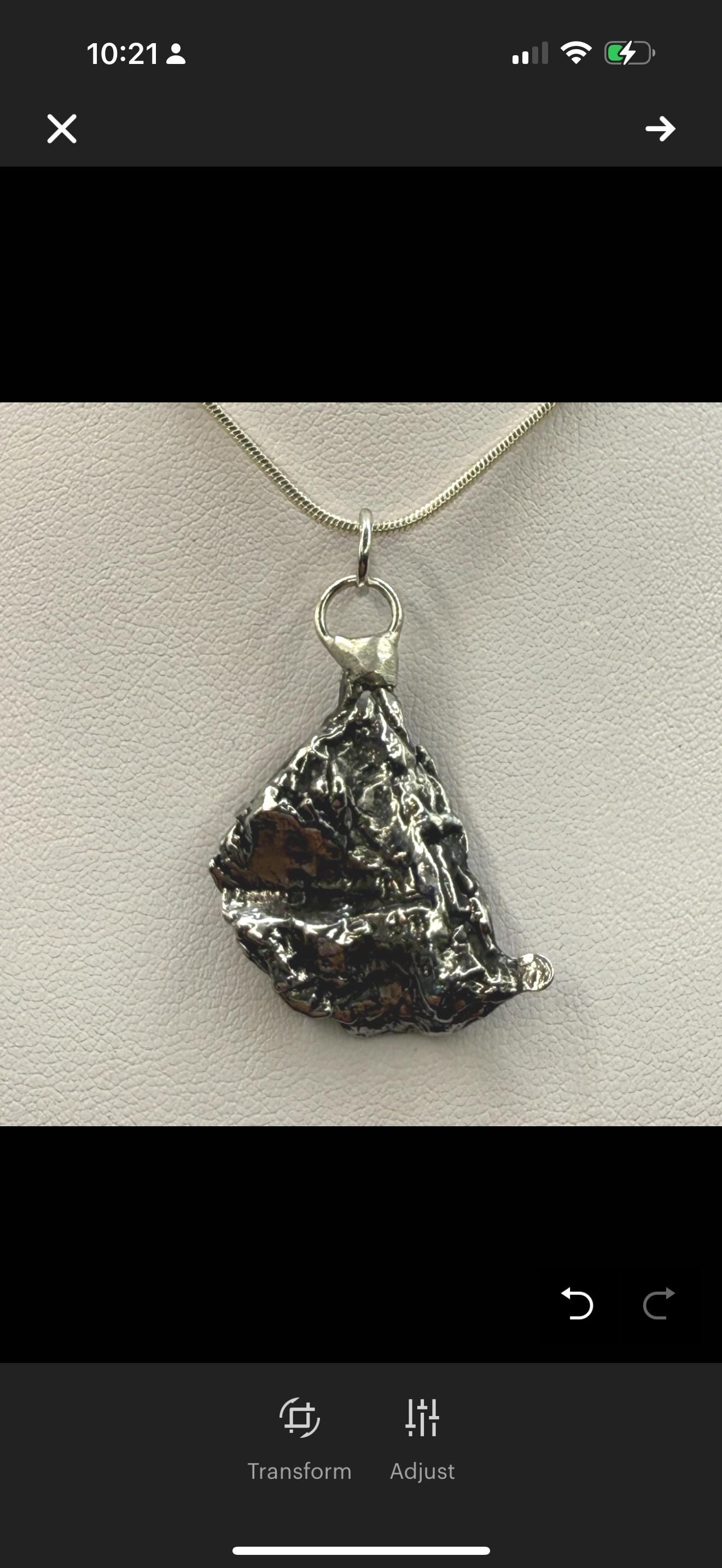 Beautiful Aletai Meteorite Pendant, 11.68 grams, Astronomy Gift, Authentic Meteorite, Meteorite Jewelry, Meteorite Pendant, COA, Space Gift
