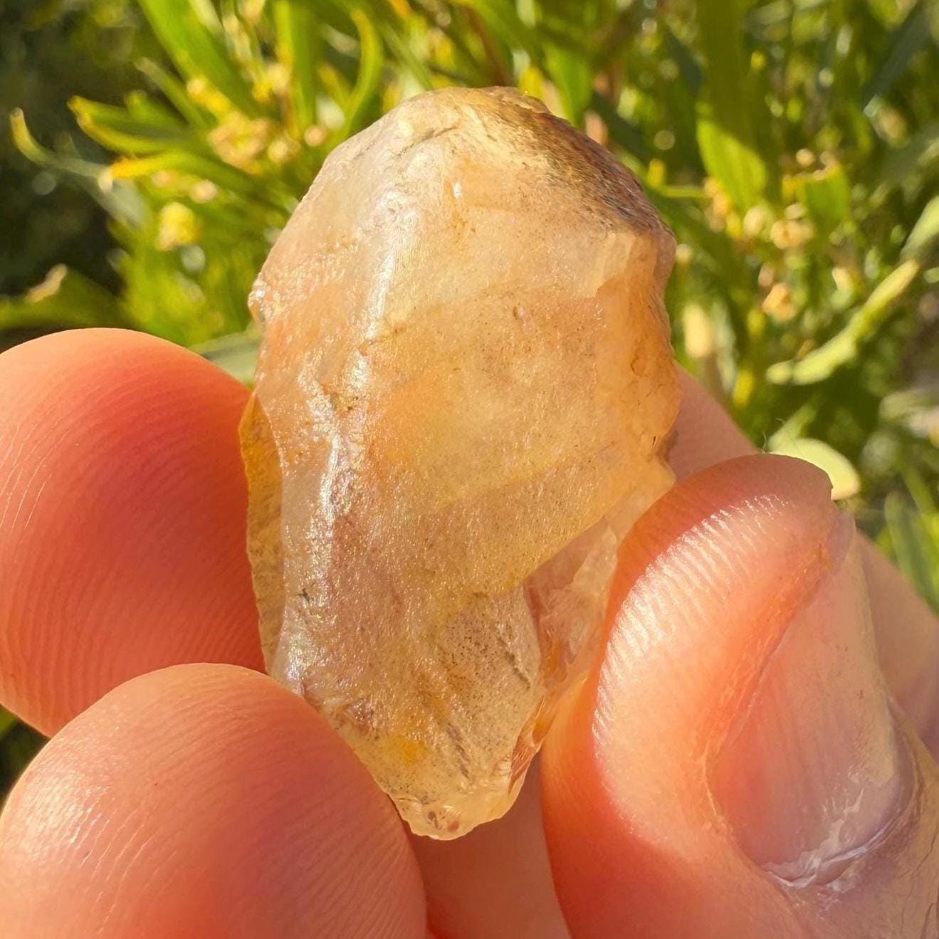 Golden Brazilian Phenacite, 8.94 (44.7 Carats) Tangerine Phenacite, High-Vibration Gemstone from Bahia, Brazil, Rare Collector’s Crystal