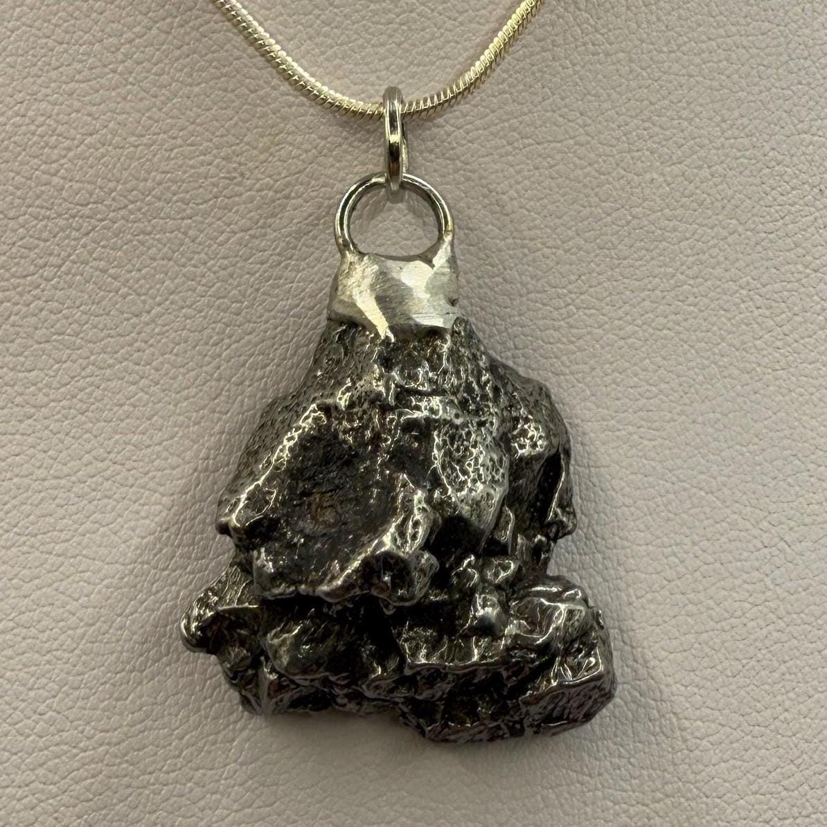 Beautiful Meteorite Campo del Cielo Pendant 18.24 grams, Astronomy Gift, Authentic Meteorite, Meteorite Jewelry, Meteorite Pendant, COA