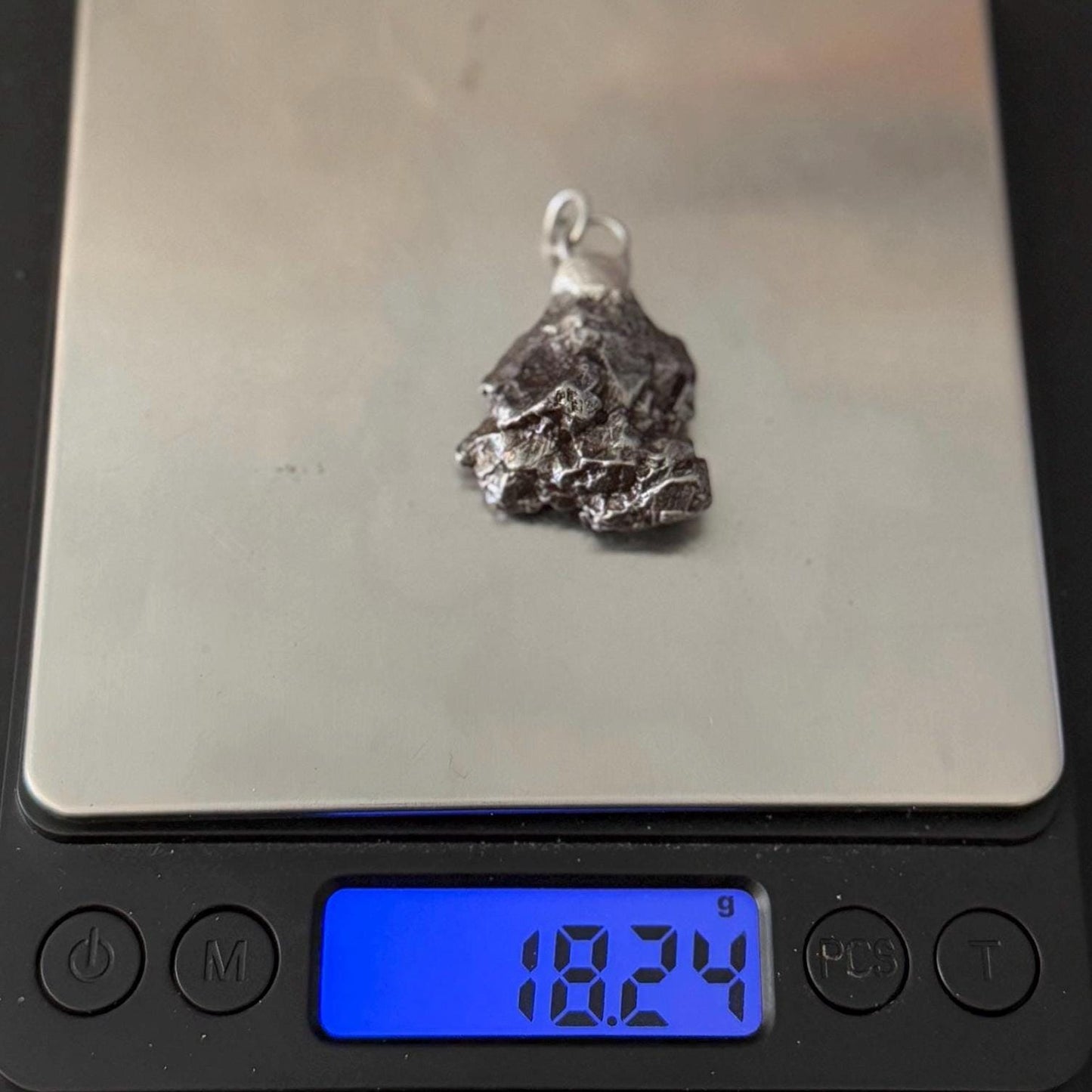 Beautiful Meteorite Campo del Cielo Pendant 18.24 grams, Astronomy Gift, Authentic Meteorite, Meteorite Jewelry, Meteorite Pendant, COA