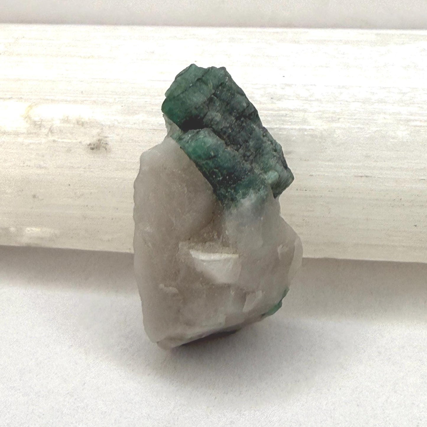 Rough Emerald on Quartz Matrix, Bahia, Brazil Emerald Stone, Brazilian Emerald, Heart Chakra, Brazilian Emerald, 11.46 grams
