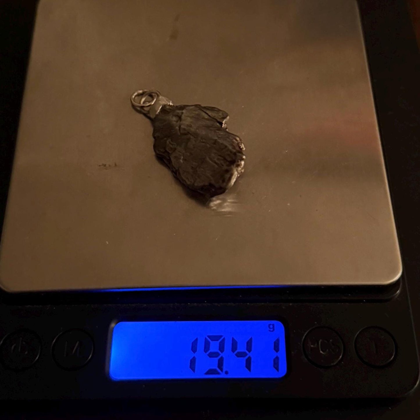 Beautiful Meteorite Campo del Cielo Pendant, 19.41 grams, Astronomy Gift, Authentic Meteorite, Meteorite Jewelry, Meteorite Pendant, COA