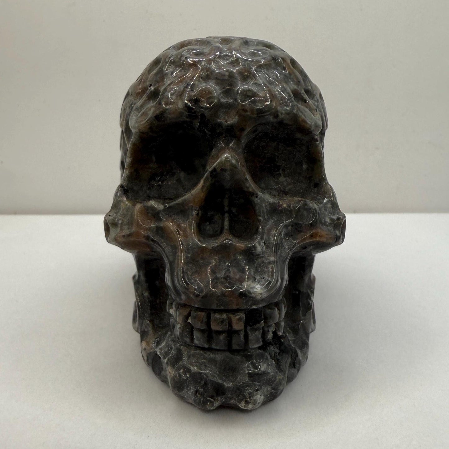 Yooperlite Skull, Handmade Skull, Stone Skull, Home Decor, Office Decor, Skull Collection, UV Stone, Michigan Yooperlite, 1 lb 5.6 ounces