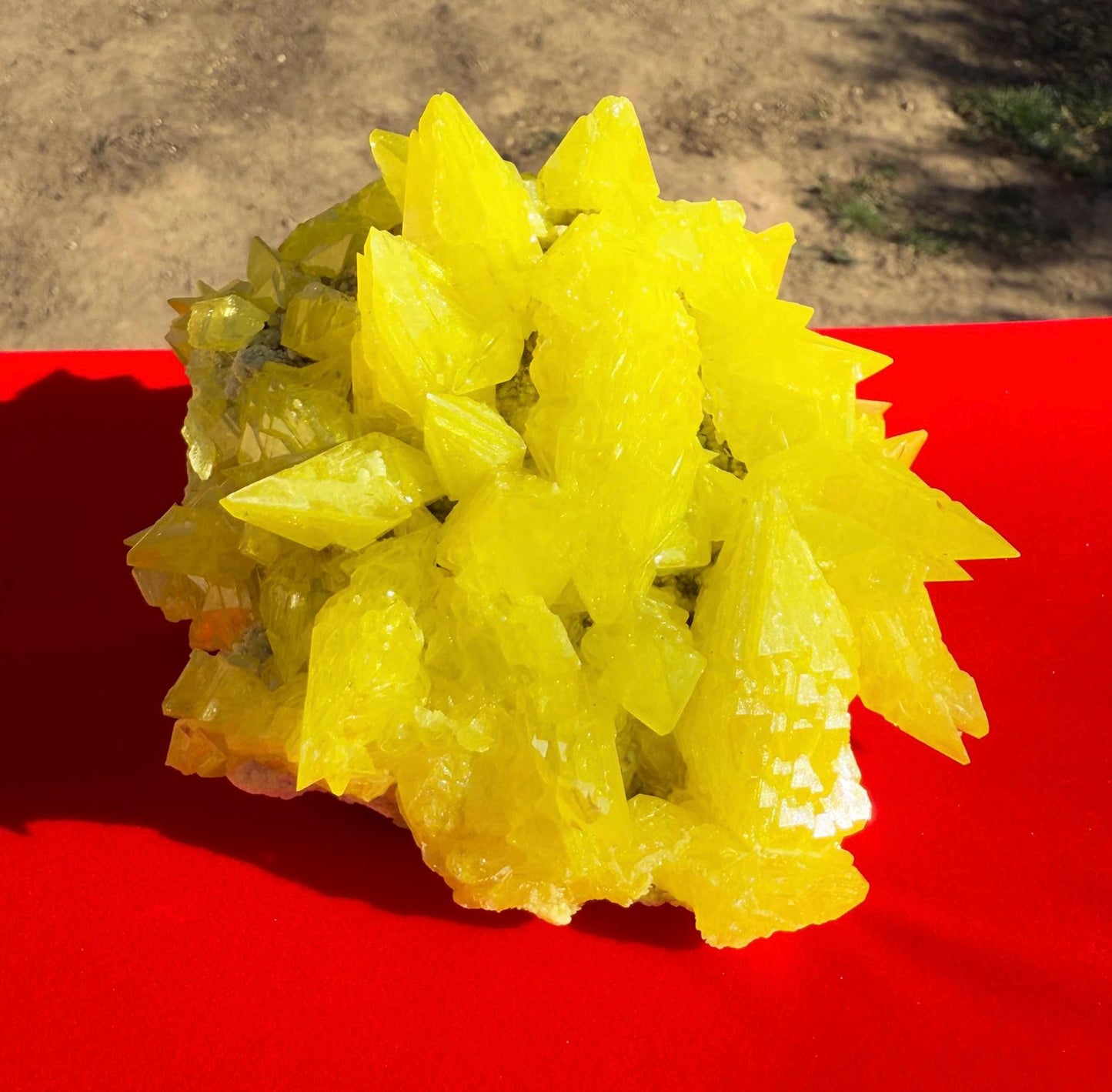 Sulfur Crystal, Beautiful Elestial Sulfur Crystal, Yellow Crystal, Creativity, Crystal Collection, Spiked Sulfur Crystal, 1 lb 8.9 ounces