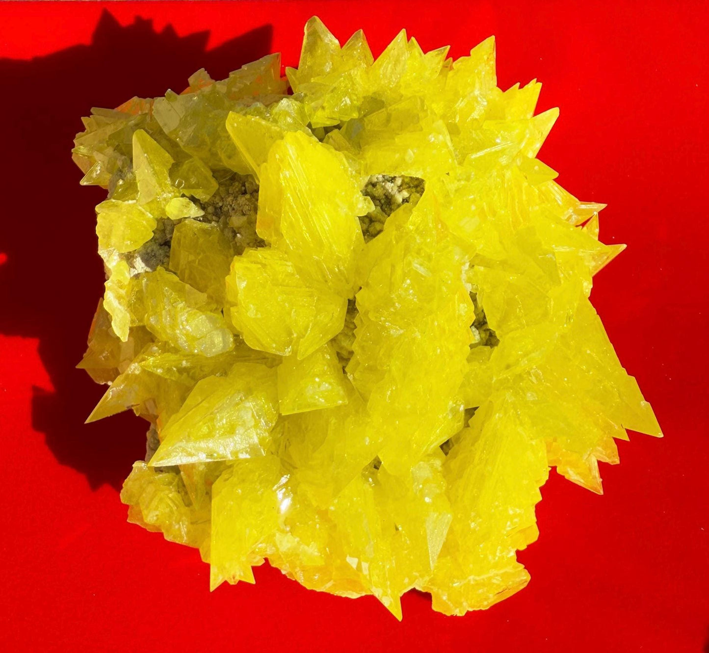 Sulfur Crystal, Beautiful Elestial Sulfur Crystal, Yellow Crystal, Creativity, Crystal Collection, Spiked Sulfur Crystal, 1 lb 8.9 ounces