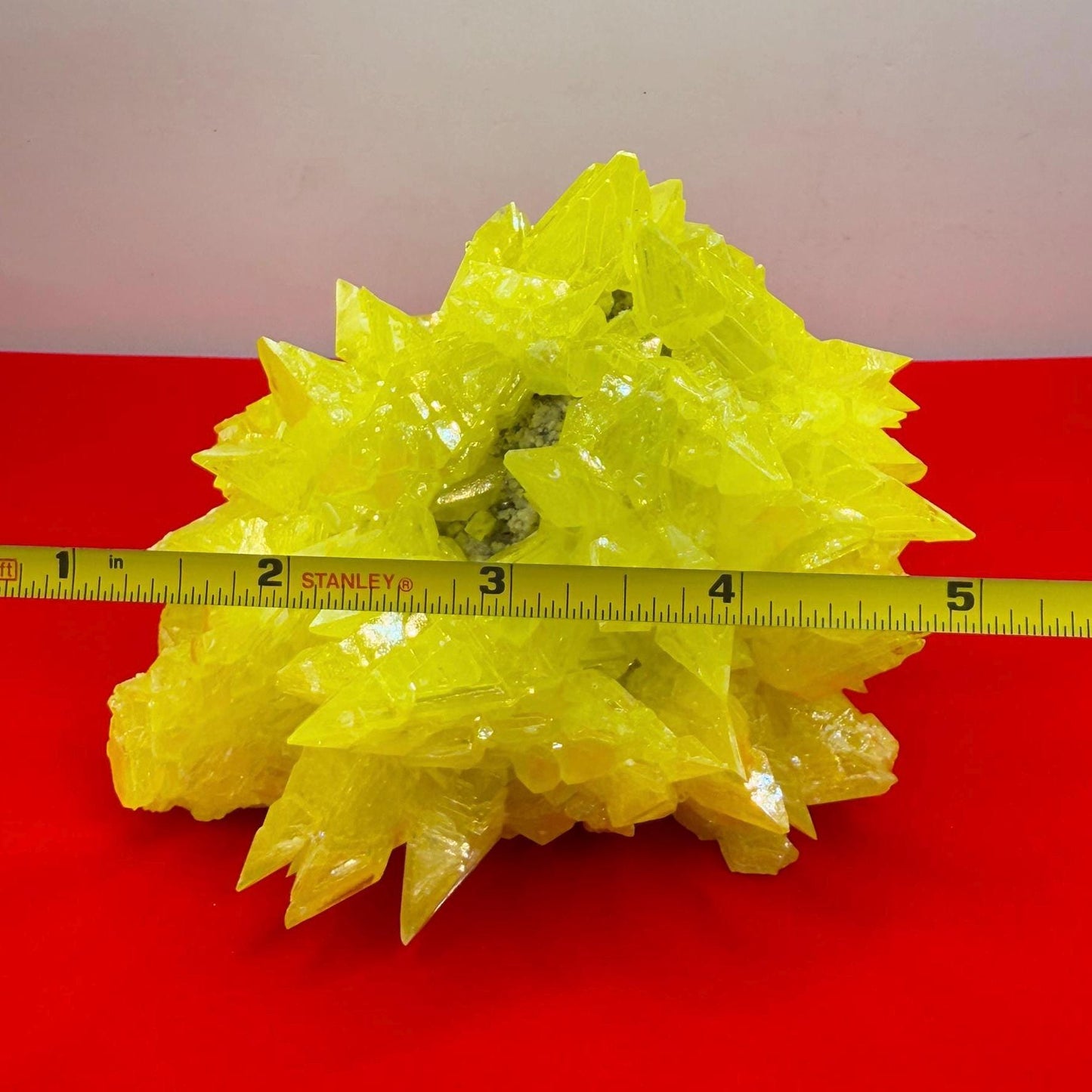 Sulfur Crystal, Beautiful Elestial Sulfur Crystal, Yellow Crystal, Creativity, Crystal Collection, Spiked Sulfur Crystal, 1 lb 8.9 ounces