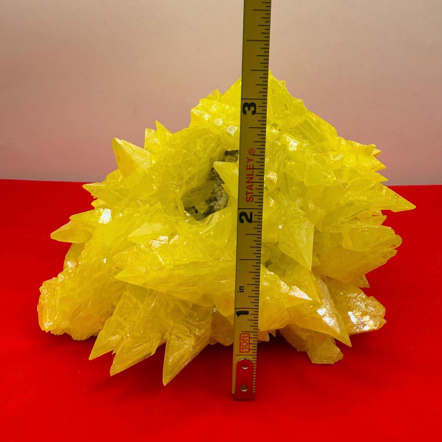 Sulfur Crystal, Beautiful Elestial Sulfur Crystal, Yellow Crystal, Creativity, Crystal Collection, Spiked Sulfur Crystal, 1 lb 8.9 ounces