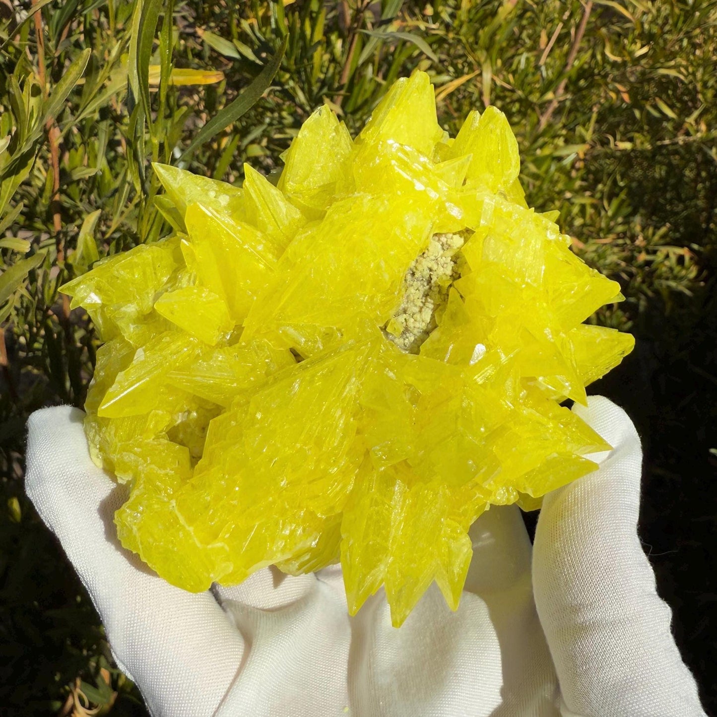 Sulfur Crystal, Beautiful Elestial Sulfur Crystal, Yellow Crystal, Creativity, Crystal Collection, Spiked Sulfur Crystal, 1 lb 8.9 ounces