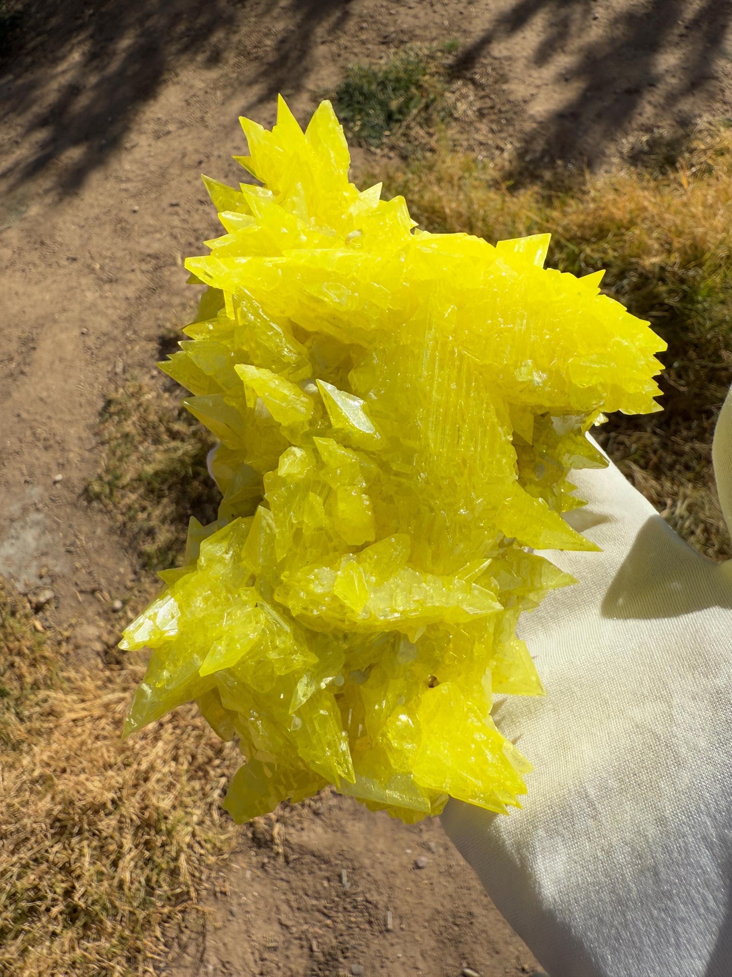 Sulfur Crystal, Beautiful Elestial Sulfur Crystal, Yellow Crystal, Creativity, Crystal Collection, Spiked Sulfur Crystal, 1 lb 14.6 ounces
