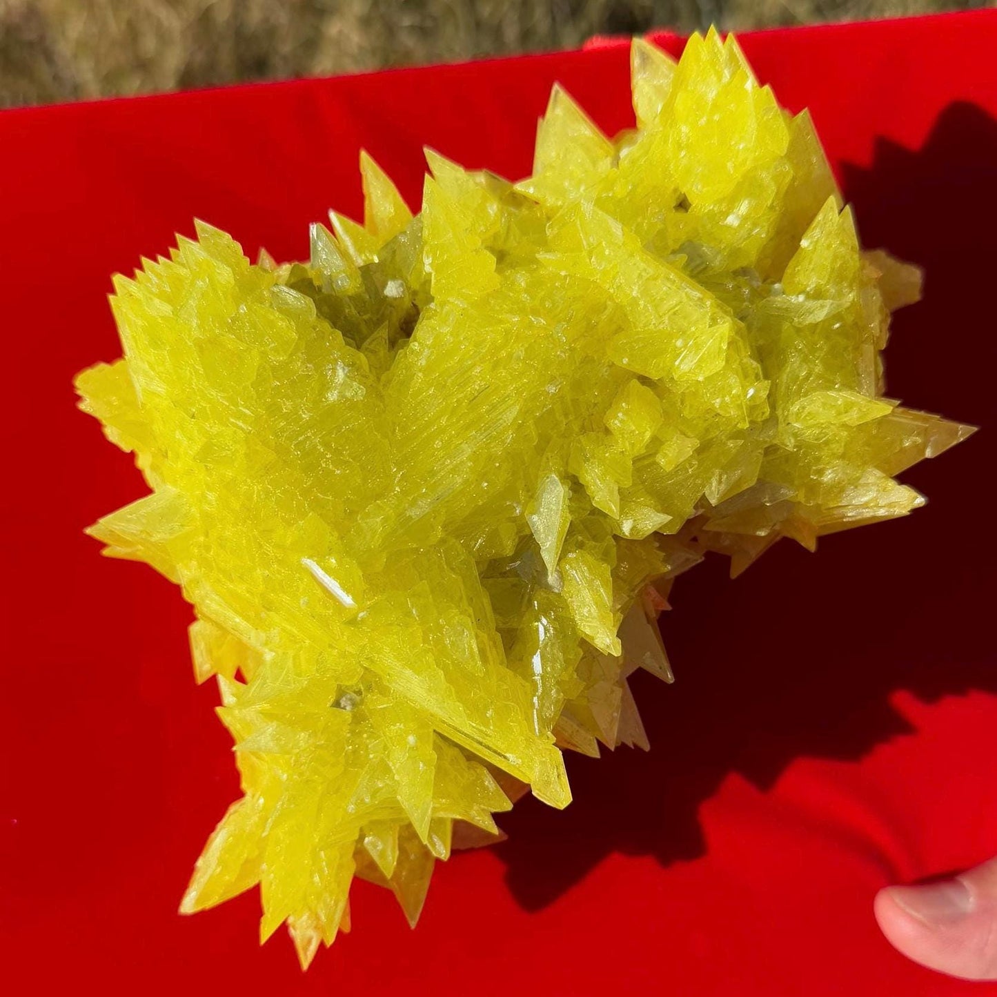 Sulfur Crystal, Beautiful Elestial Sulfur Crystal, Yellow Crystal, Creativity, Crystal Collection, Spiked Sulfur Crystal, 1 lb 14.6 ounces