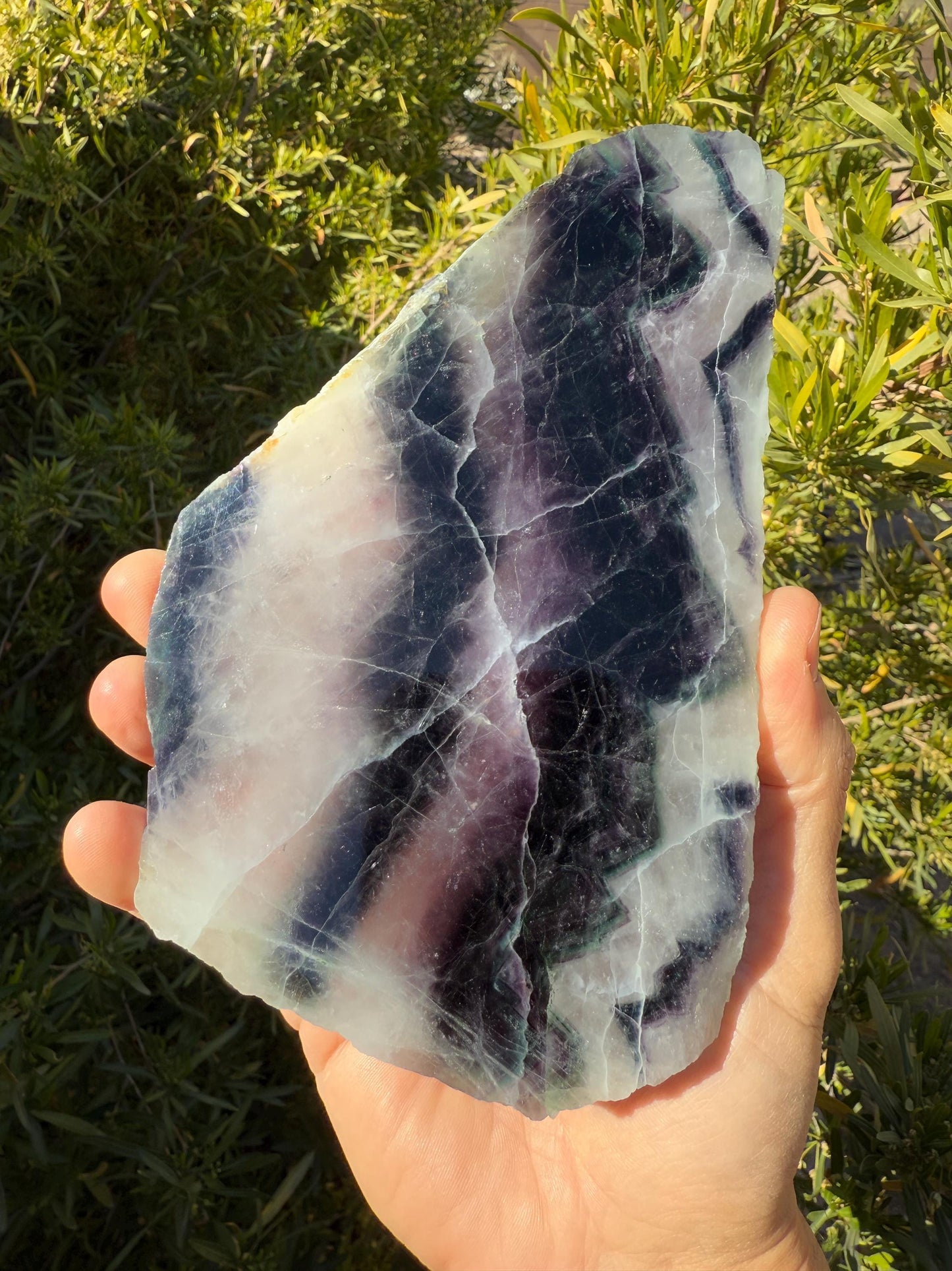 High Quality Fluorite Slab, Fluorite Slice, Rock Collection, Home Decor, Office Decor, Natural Crystal, Energy Work, 1 lb 4.2 ounces