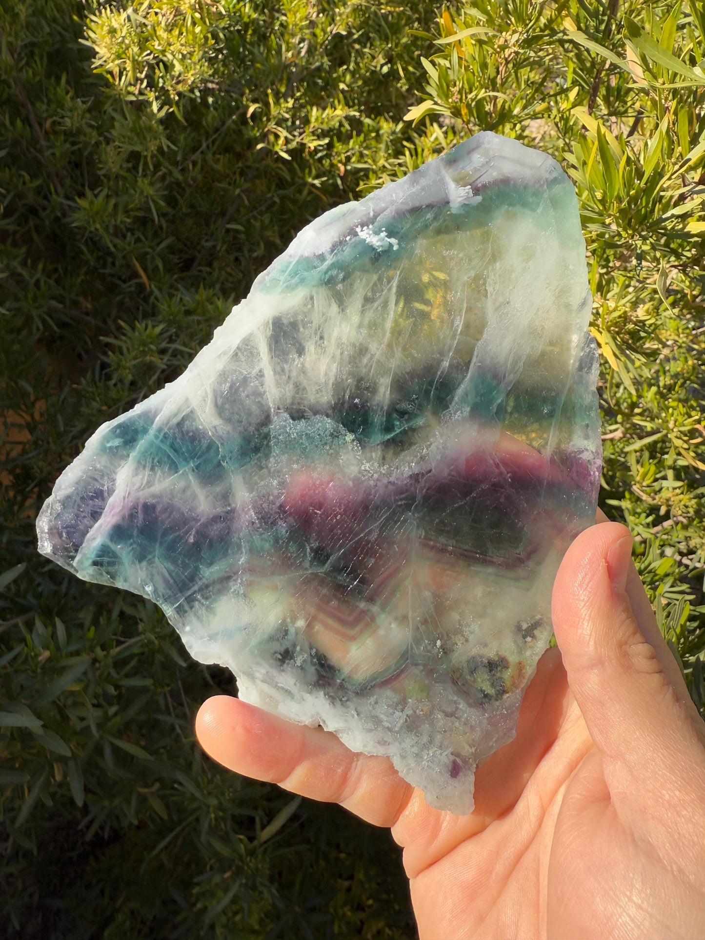 High Quality Fluorite Slab, Fluorite Slice, Rock Collection, Home Decor, Office Decor, Natural Crystal, Energy Work, 1 lb 3.5 ounces