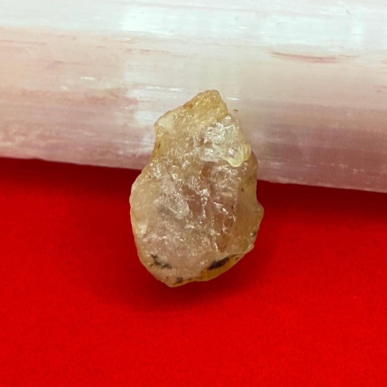 Rare Golden Brazilian Phenacite Crystal 0.94g, 4.7 carats, High-Vibration Energy Stone, Spiritual Growth, Transformation, and Meditation