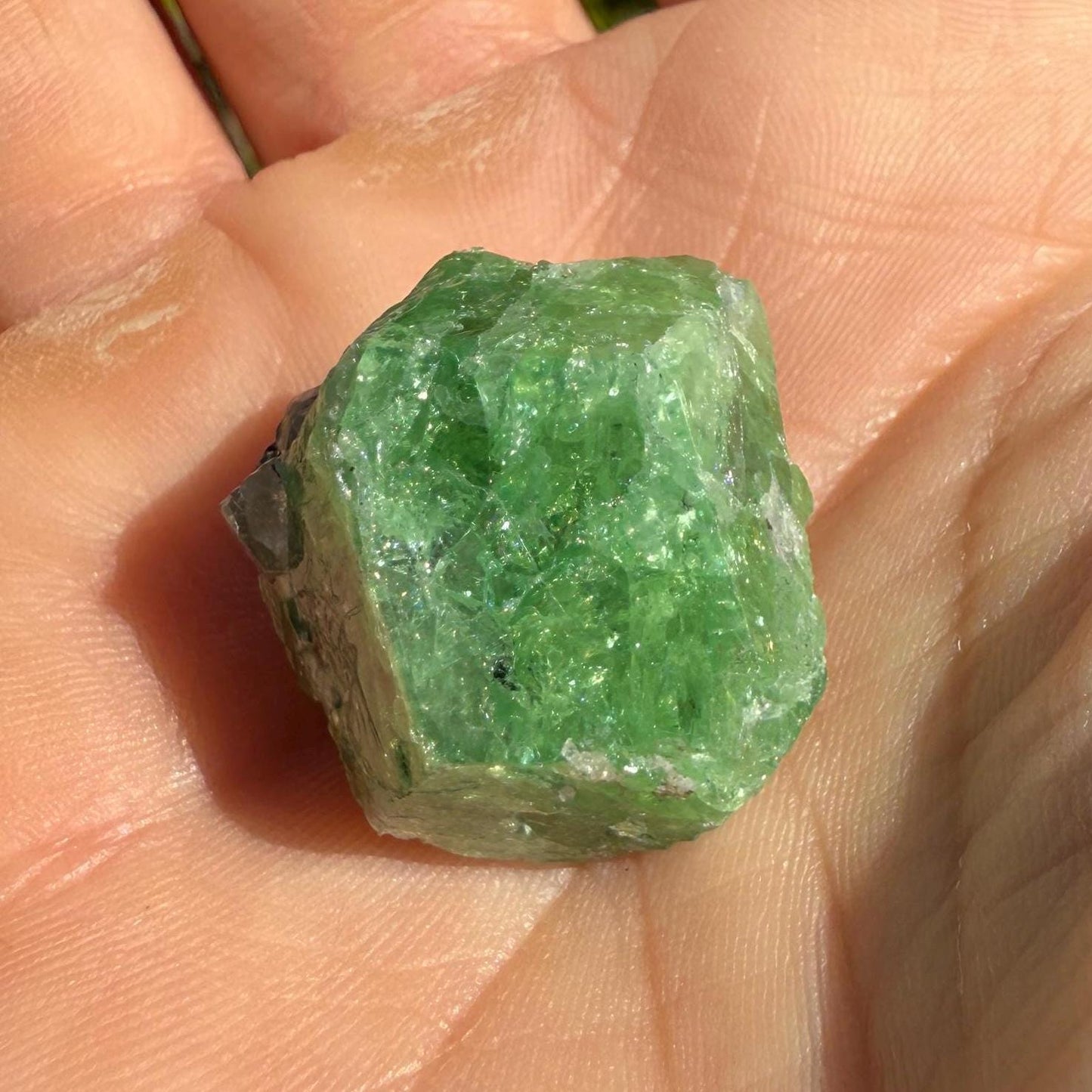Rare Tsavorite Garnet, 12.40g/ 62ct, Mined in Madagascar, Vivid Green Crystal, Heart Chakra Collector’s Gem, Natural Raw Garnet