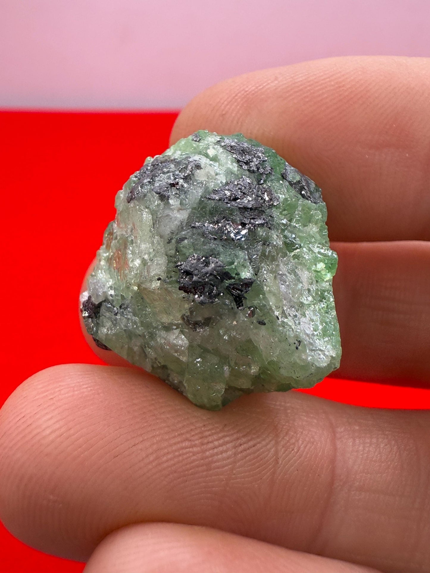 Rare Tsavorite Garnet, 12.40g/ 62ct, Mined in Madagascar, Vivid Green Crystal, Heart Chakra Collector’s Gem, Natural Raw Garnet
