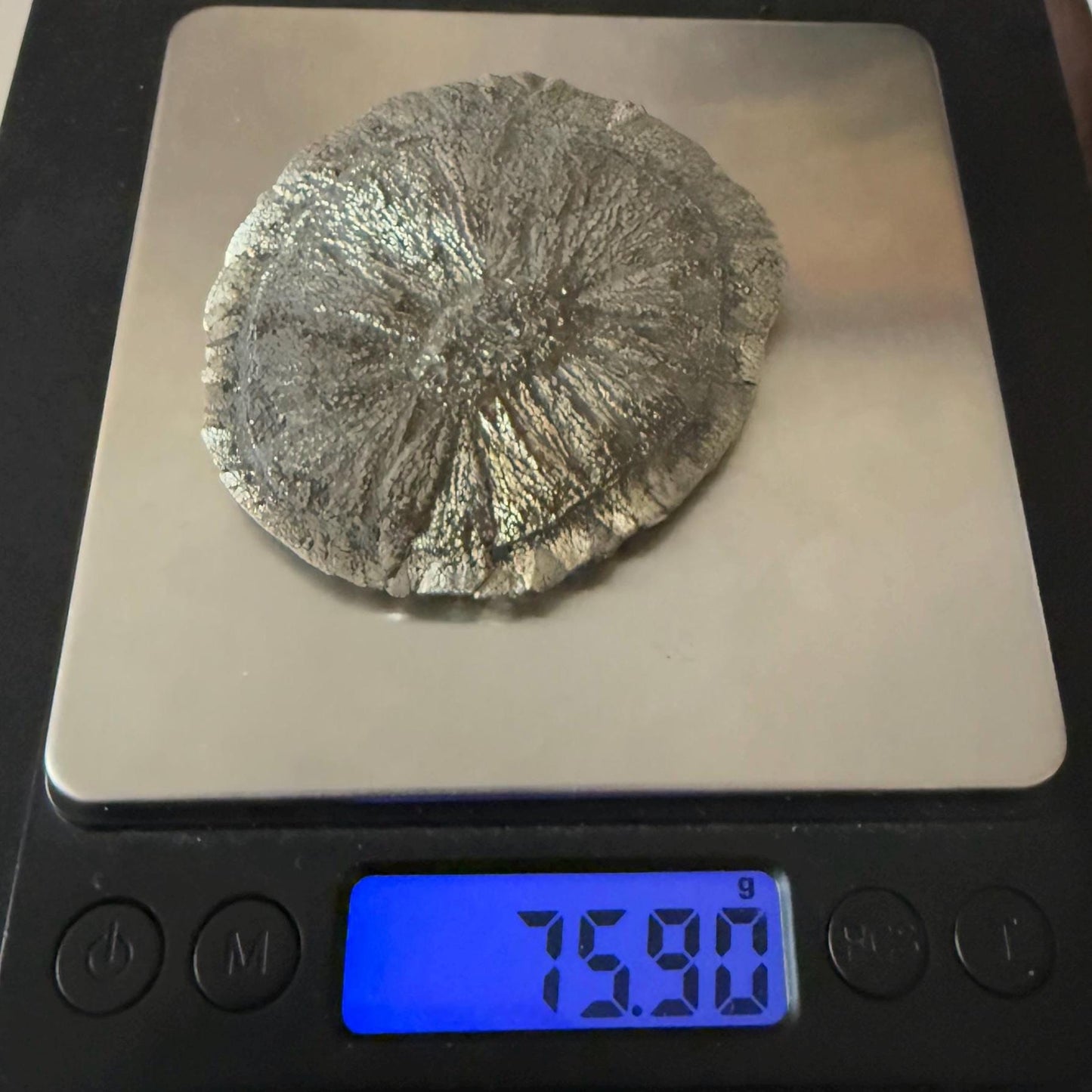 Sparkling Pyrite Sun, Pyrite Dollar, Pyrite, Rock Collection, Sparta Illinois, Radiant Sun, Abundance, Creativity, Energy Work, 75.90 Grams