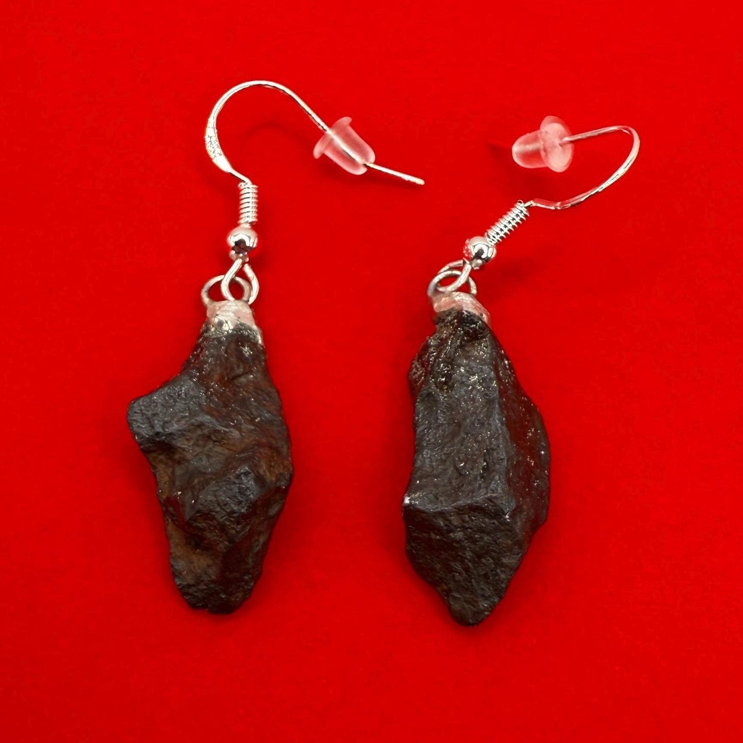 Canyon Diablo Meteorite Earings, Meteorite Earings, Fishhook Earrings, Space Jewelry, Dangle Earrings, Handmade Earrings, 9.18 Grams