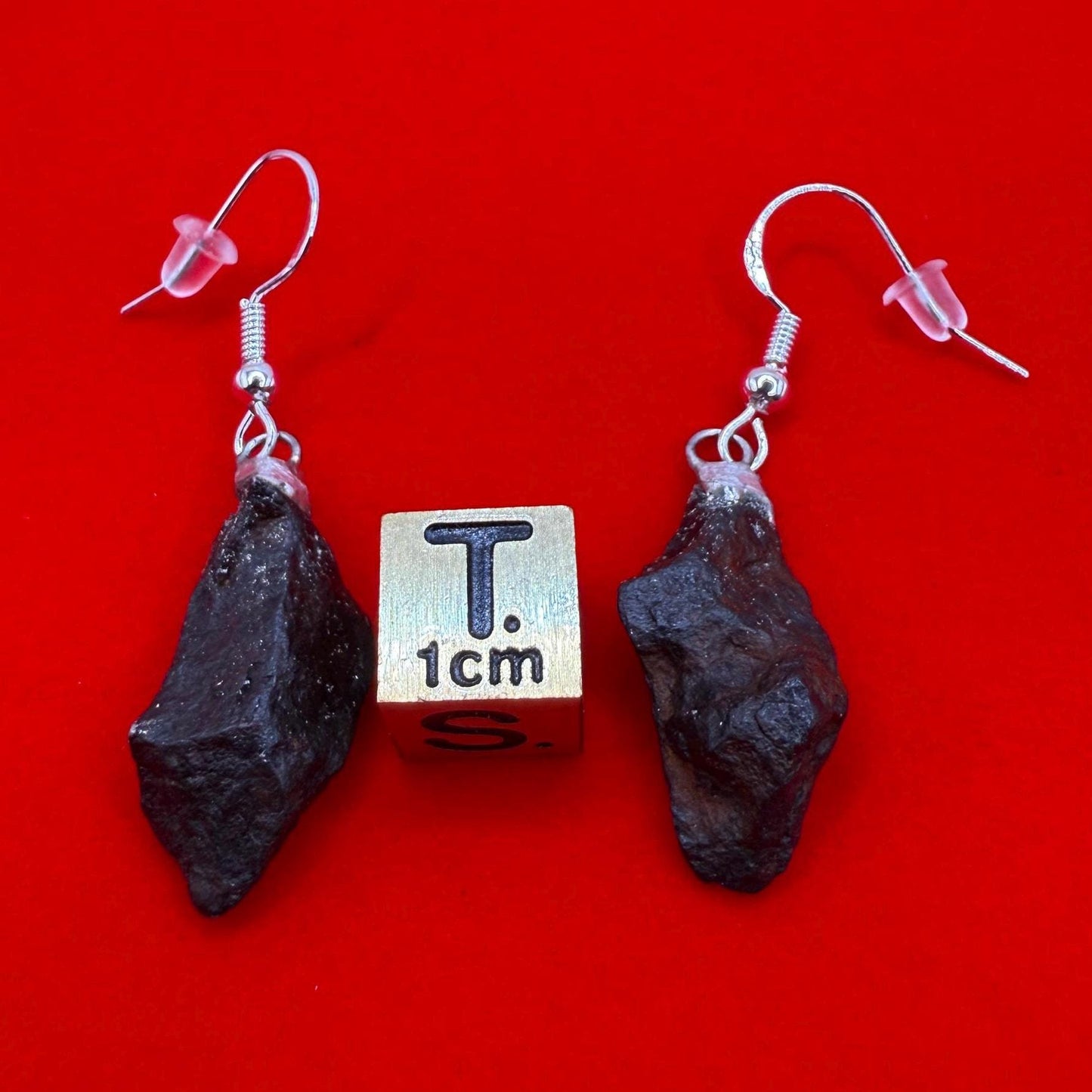 Canyon Diablo Meteorite Earings, Meteorite Earings, Fishhook Earrings, Space Jewelry, Dangle Earrings, Handmade Earrings, 9.18 Grams