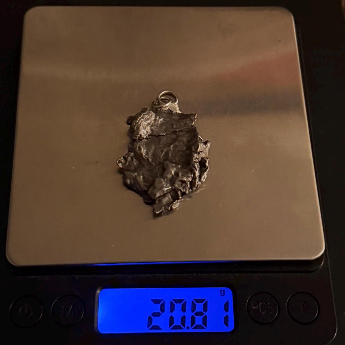 Beautiful Meteorite Campo del Cielo Pendant 20.81 Grams, Astronomy Gift, Authentic Meteorite, Meteorite Jewelry, Meteorite Pendant, COA