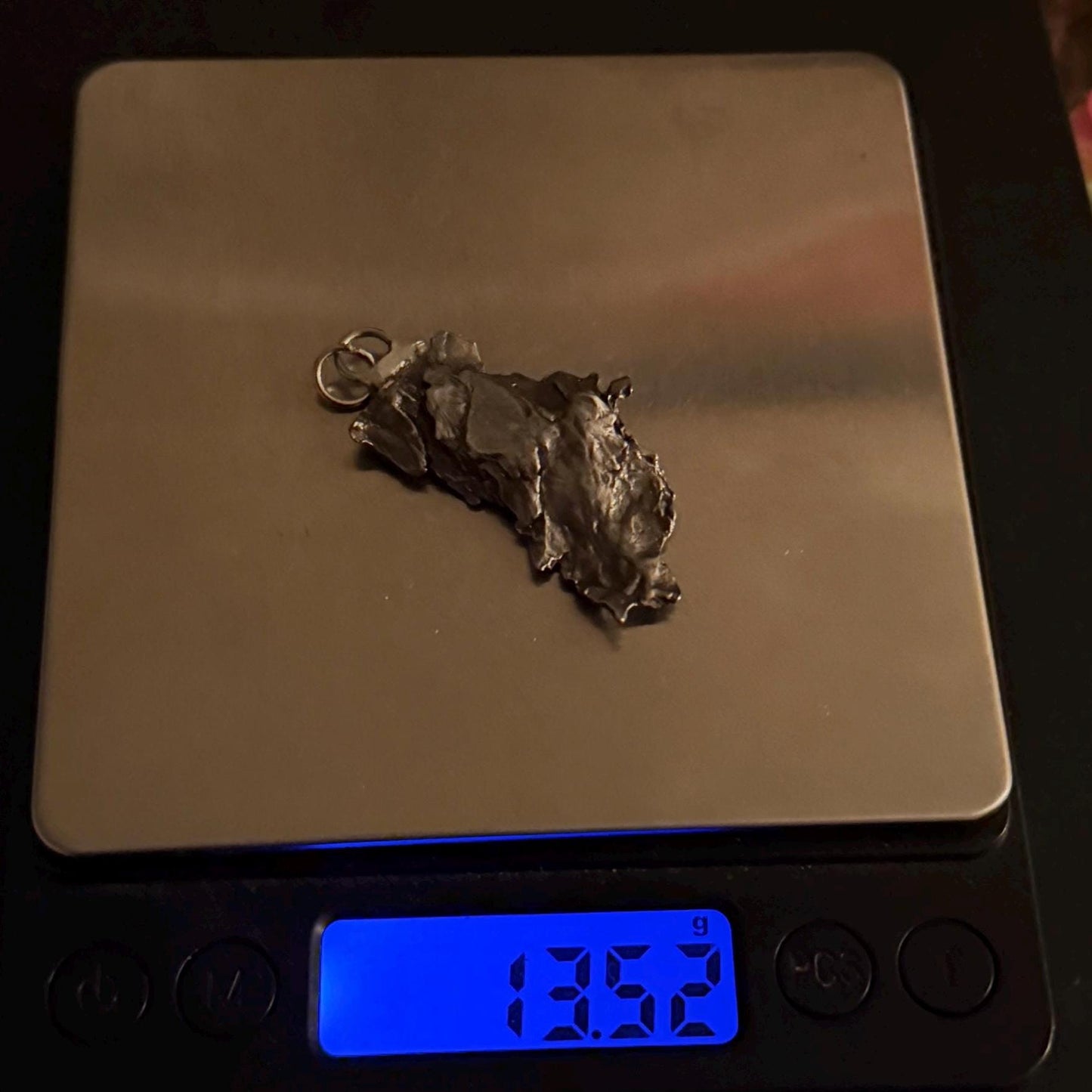 Beautiful Meteorite Campo del Cielo Pendant 13.52 Grams, Astronomy Gift, Authentic Meteorite, Meteorite Jewelry, Meteorite Pendant, COA