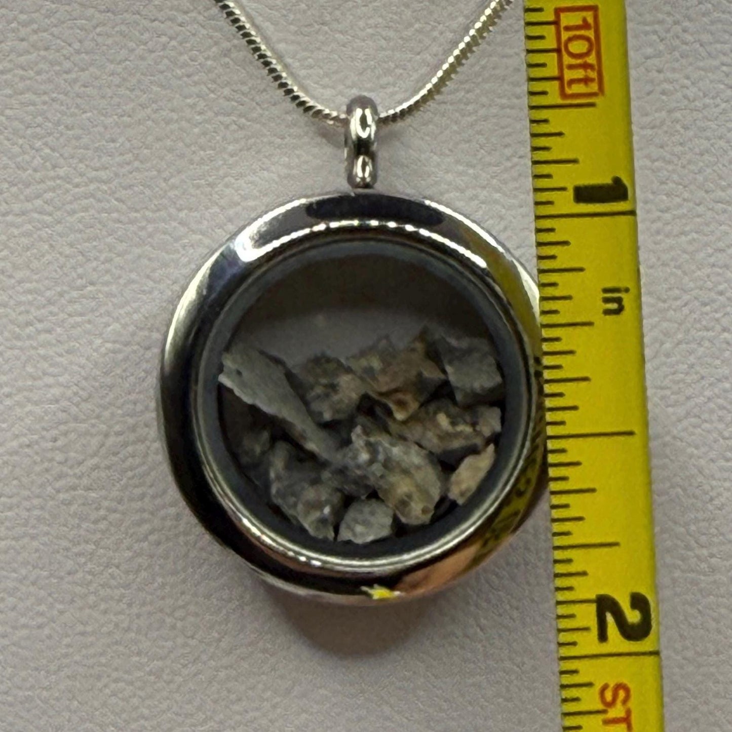 Lunar Meteorite in a Floating Locket, Gadamis 003 Lunar Meteorite, Lunar Meteorite, Moon Rocks, Handmade Locket, Astronomy Gift, Authentic