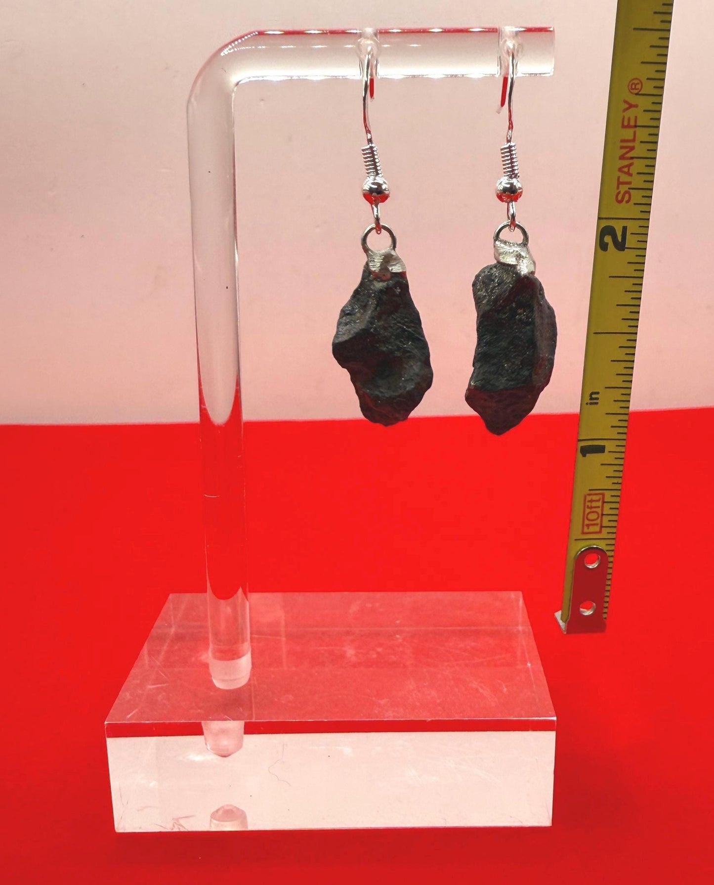 Canyon Diablo Meteorite Earings, Meteorite Earings, Fishhook Earrings, Space Jewelry, Dangle Earrings, Handmade Earrings, 9.18 Grams