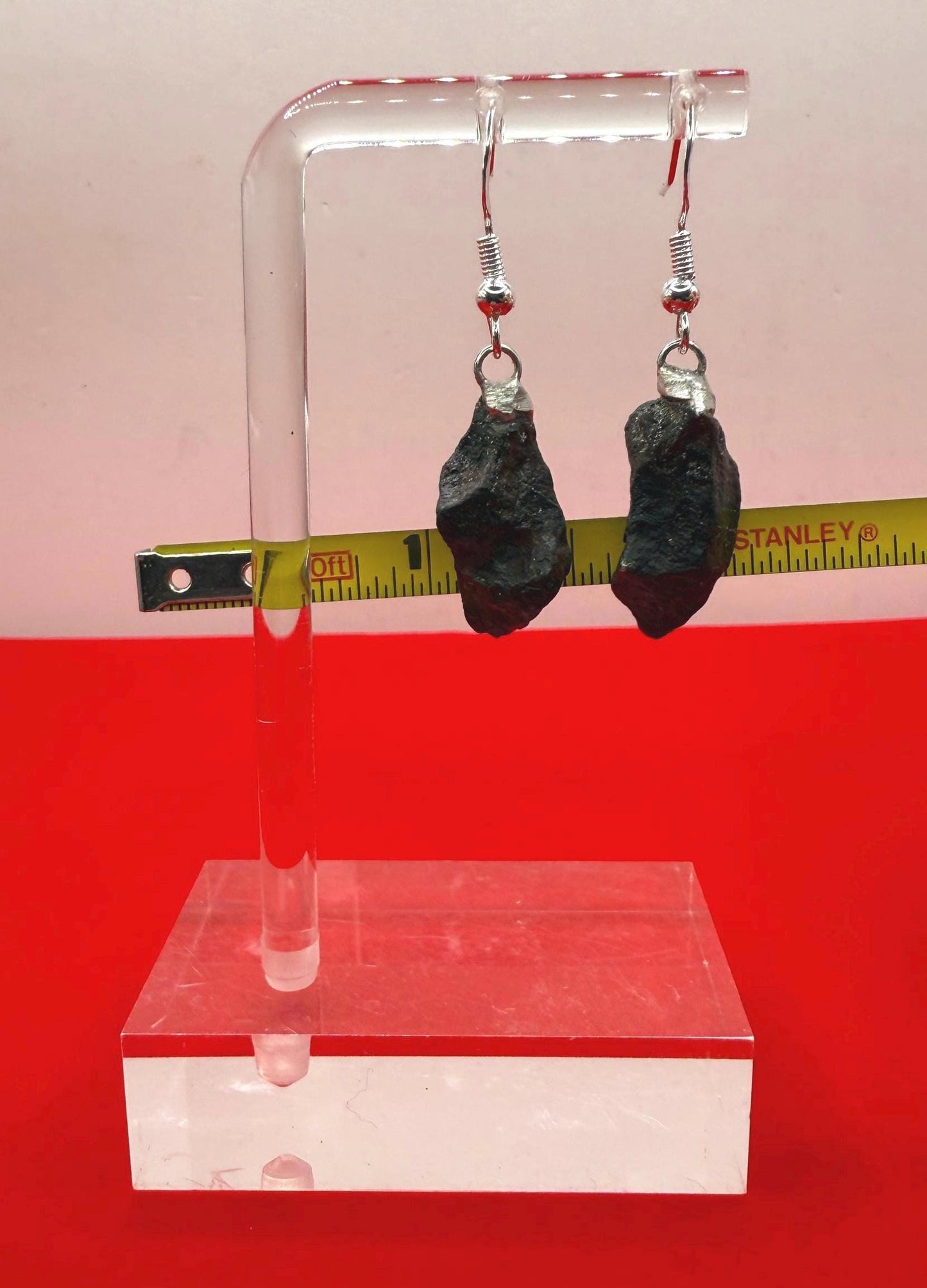 Canyon Diablo Meteorite Earings, Meteorite Earings, Fishhook Earrings, Space Jewelry, Dangle Earrings, Handmade Earrings, 9.18 Grams