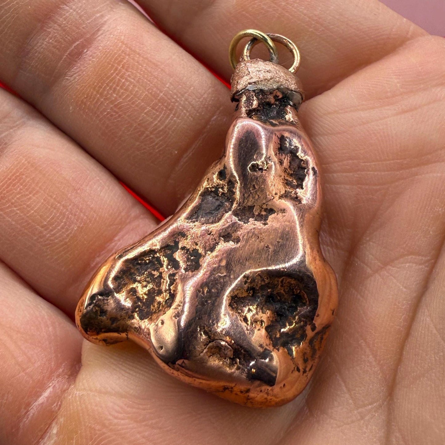 Copper Nugget Pendant, Copper Pendant, Michigan Copper, Michigan Float Copper, Handmade Pendant, Michigan Gift, Copper Jewelry, 33.90 grams