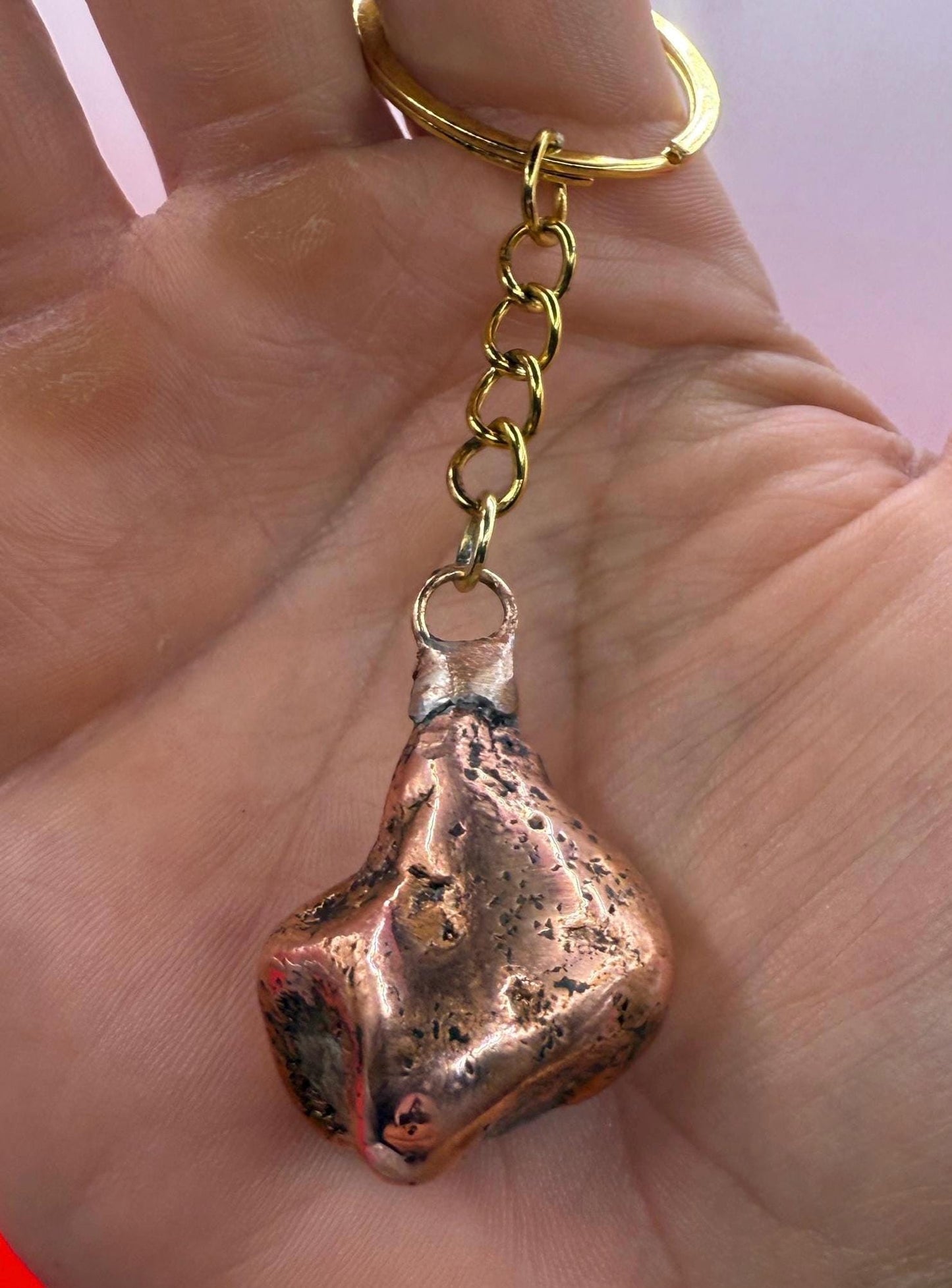 Copper Nugget Keychain, Copper Keychain, Michigan Copper, Michigan Float Copper, Handmade Keychain, Michigan Gift, Copper Accessories, 45.31
