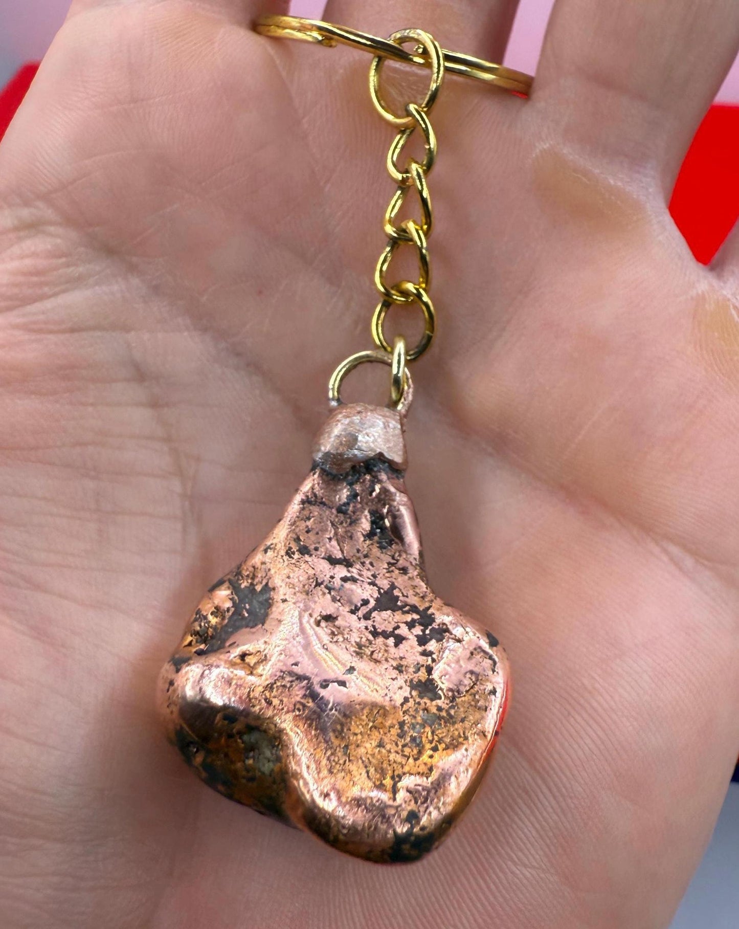 Copper Nugget Keychain, Copper Keychain, Michigan Copper, Michigan Float Copper, Handmade Keychain, Michigan Gift, Copper Accessories, 45.31