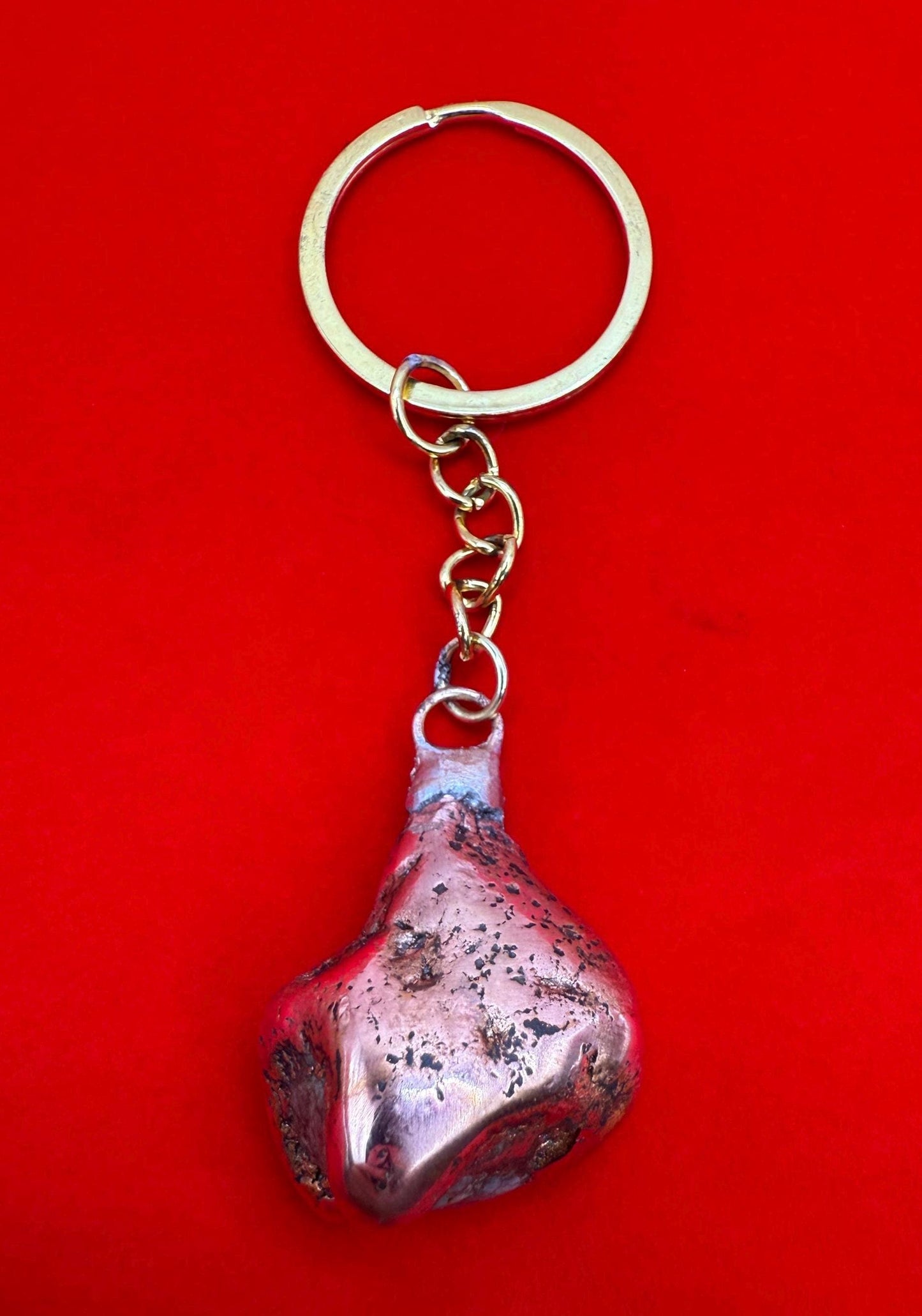 Copper Nugget Keychain, Copper Keychain, Michigan Copper, Michigan Float Copper, Handmade Keychain, Michigan Gift, Copper Accessories, 45.31