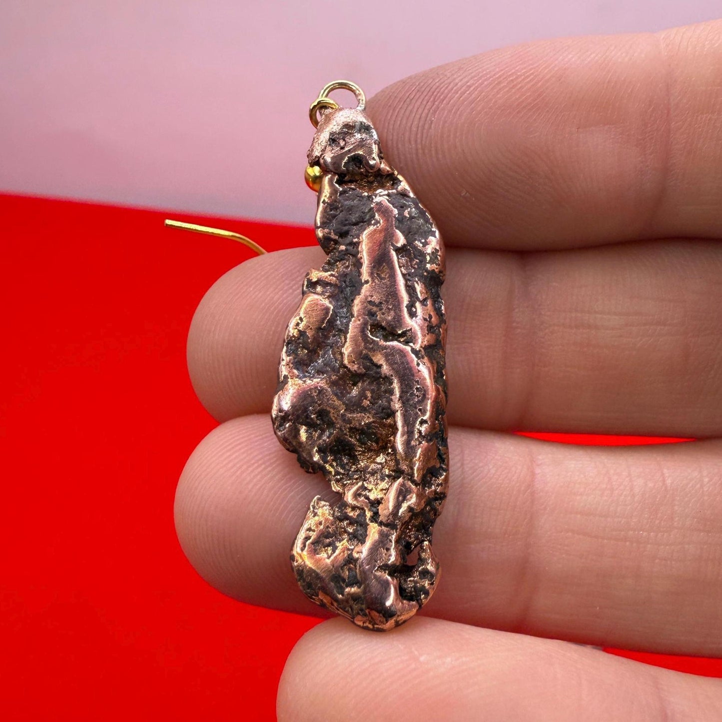 Copper Nugget Earrings, Copper Earrings, Dangle Earrings, Michigan Copper, Michigan Float Copper, Handmade Jewelry, Michigan Gift, 15.40g