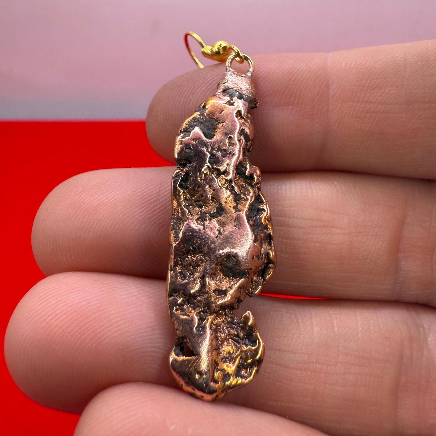 Copper Nugget Earrings, Copper Earrings, Dangle Earrings, Michigan Copper, Michigan Float Copper, Handmade Jewelry, Michigan Gift, 15.40g