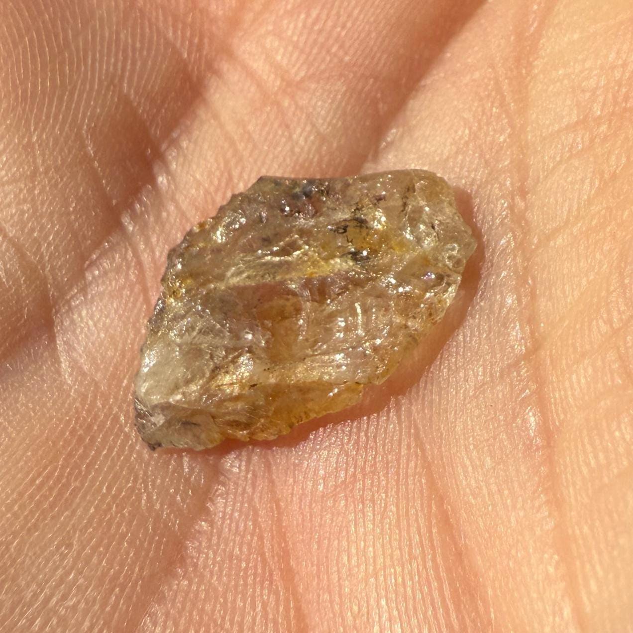 Rare Golden Brazilian Phenacite Crystal 0.85g, 4.25 carats, High-Vibration Energy Stone, Spiritual Growth, Transformation, and Meditation