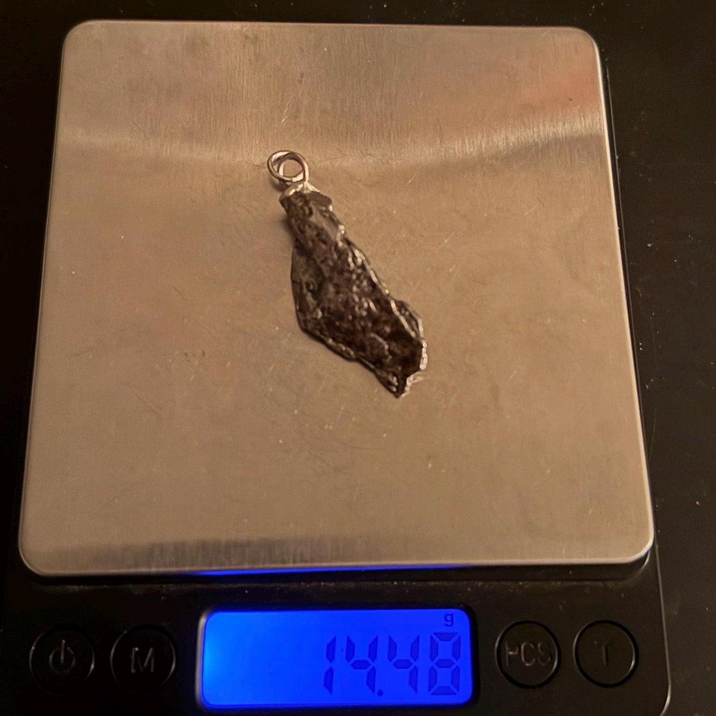 Beautiful Meteorite Campo del Cielo Pendant 14.48 Grams, Astronomy Gift, Authentic Meteorite, Meteorite Jewelry, Meteorite Pendant, COA