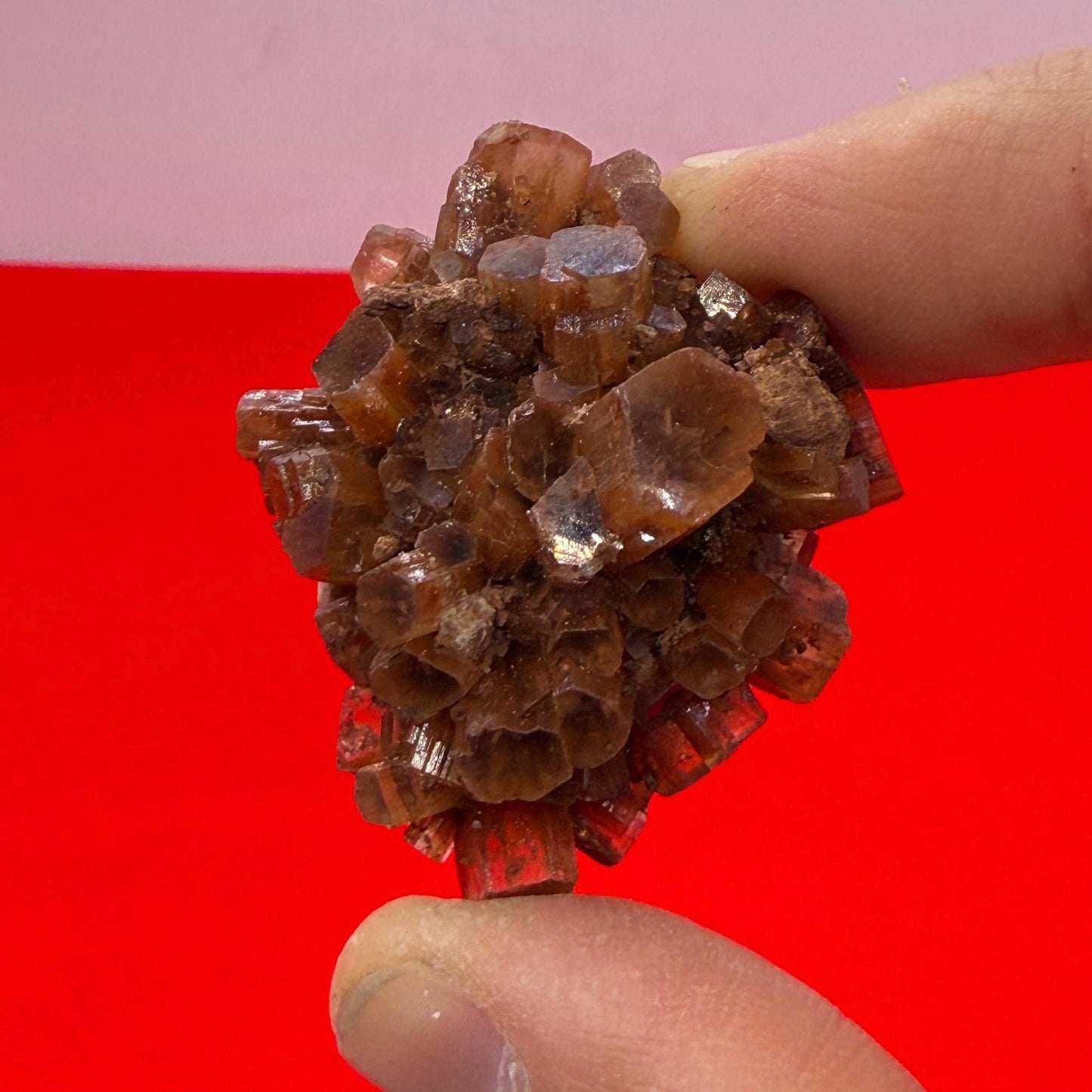 Raw Aragonite Crystal Cluster from Morocco, Natural Red Brown Aragonite, Root Chakra, Earthy Healing Stone, 35.23 Grams, Mineral Specimen