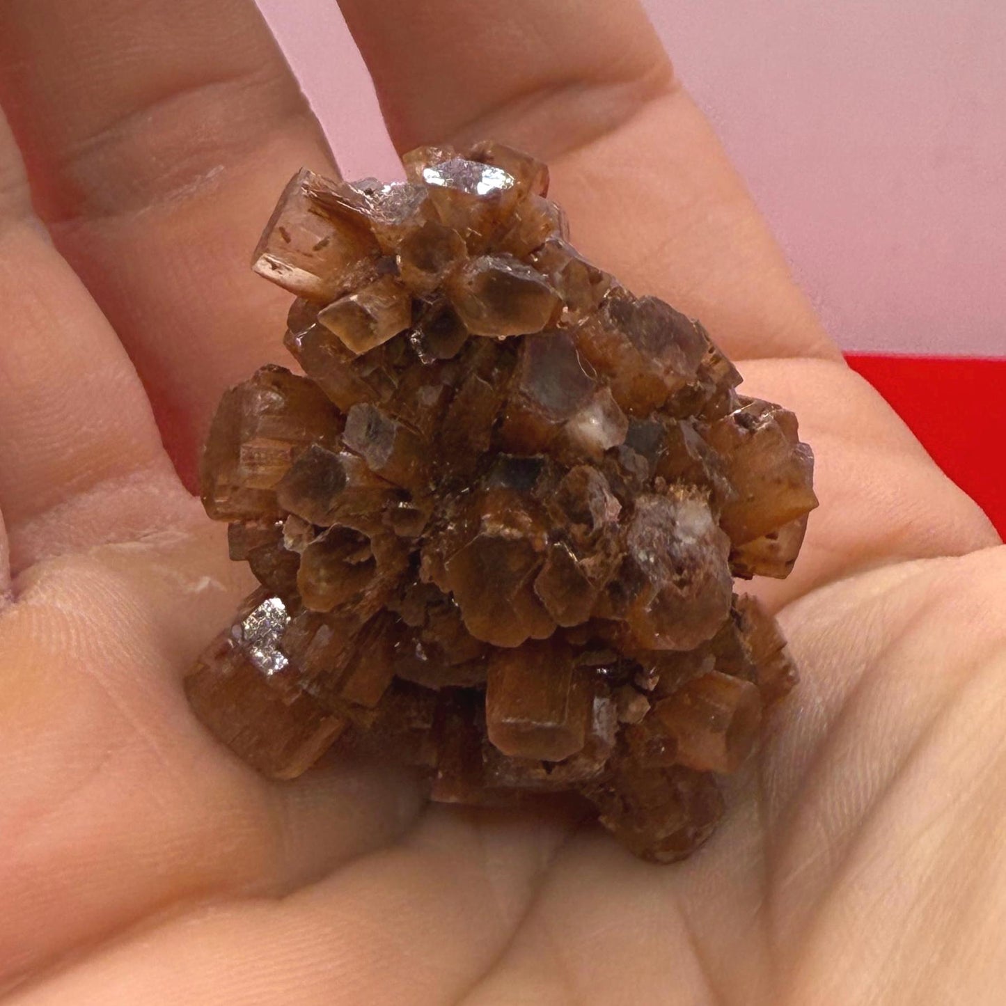 Raw Aragonite Crystal Cluster from Morocco, Natural Red Brown Aragonite, Root Chakra, Earthy Healing Stone, 35.23 Grams, Mineral Specimen