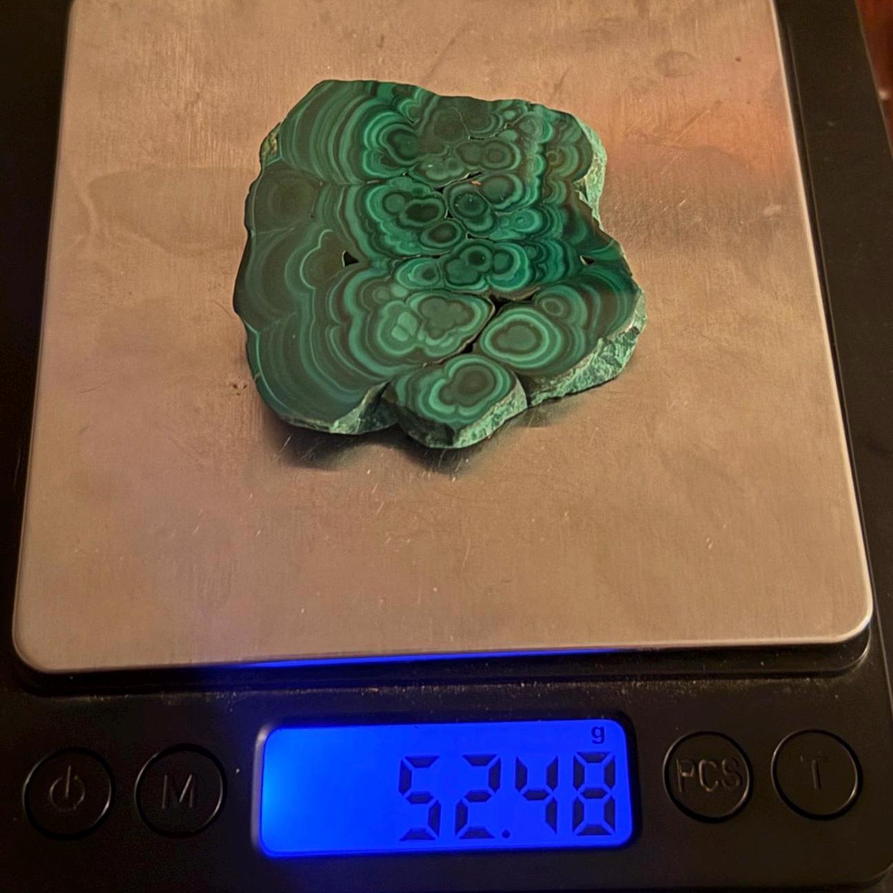 Polished Malachite Slice, High Quality Malachite, Excellent Quality Malachite Slab, Heart Chakra, Protection, Healing Stone, 52.48 grams