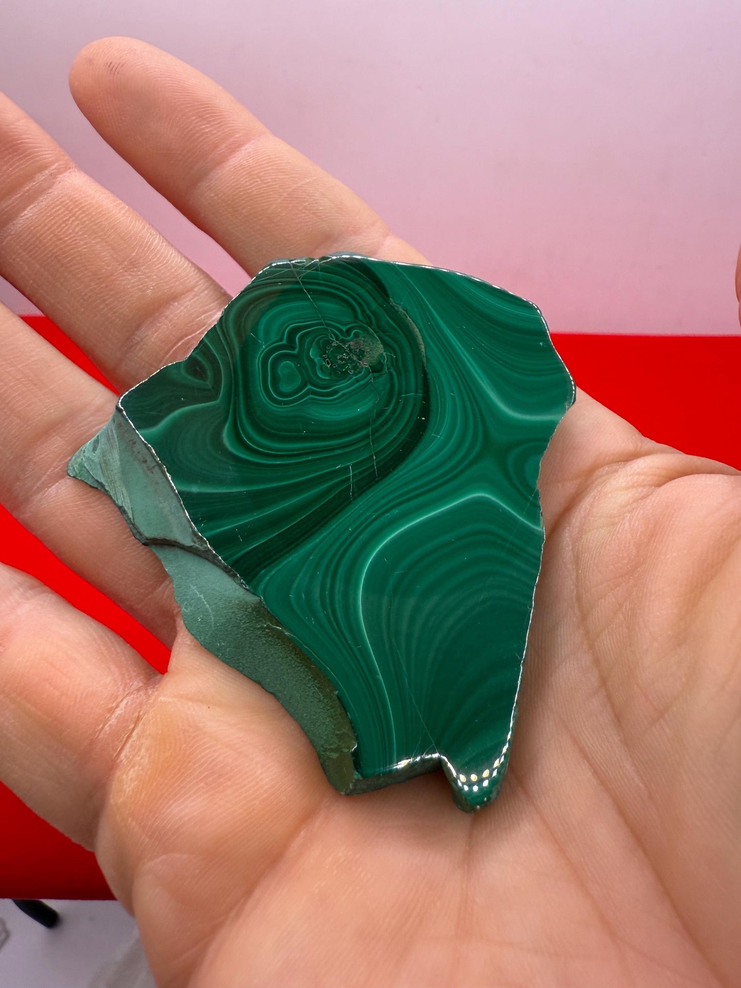 Polished Malachite Slice, High Quality Malachite, Excellent Quality Malachite Slab, Heart Chakra, Protection, Healing Stone, 52.26 grams