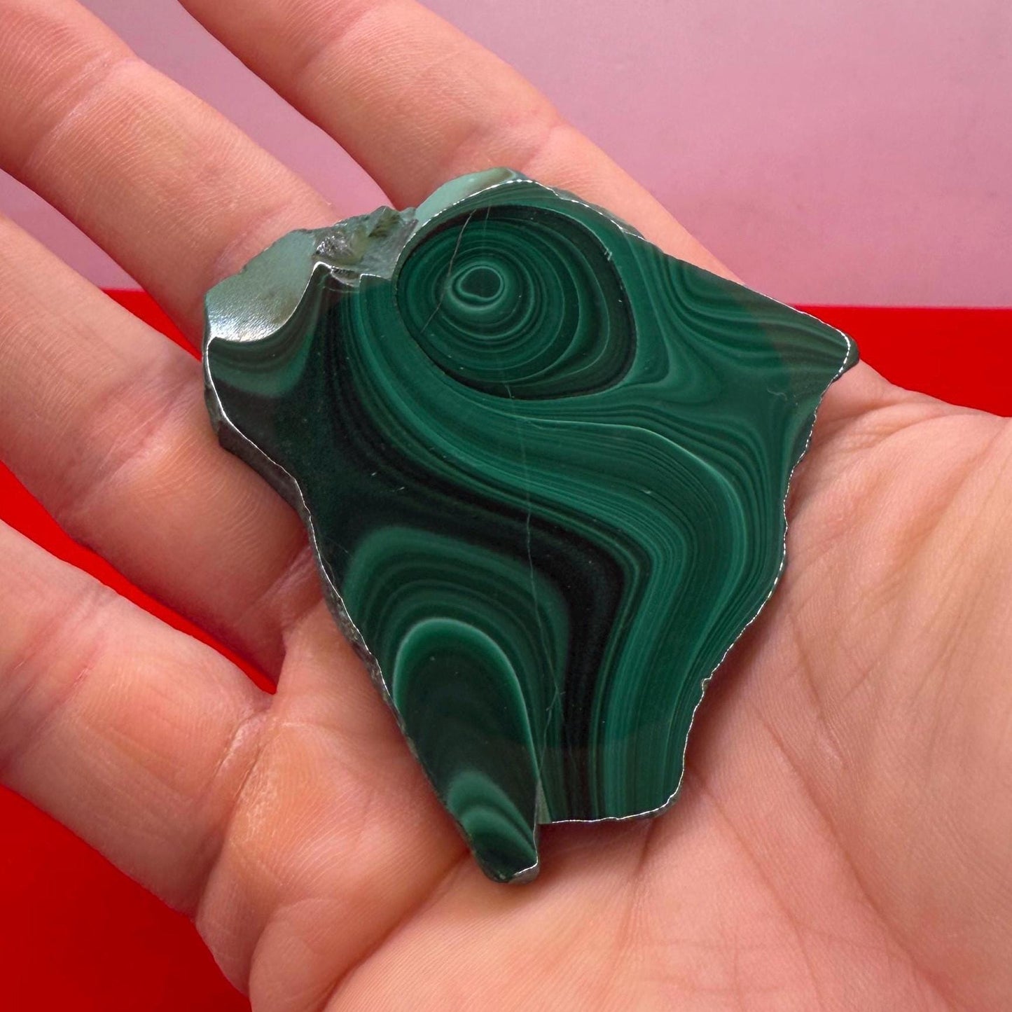 Polished Malachite Slice, High Quality Malachite, Excellent Quality Malachite Slab, Heart Chakra, Protection, Healing Stone, 52.26 grams