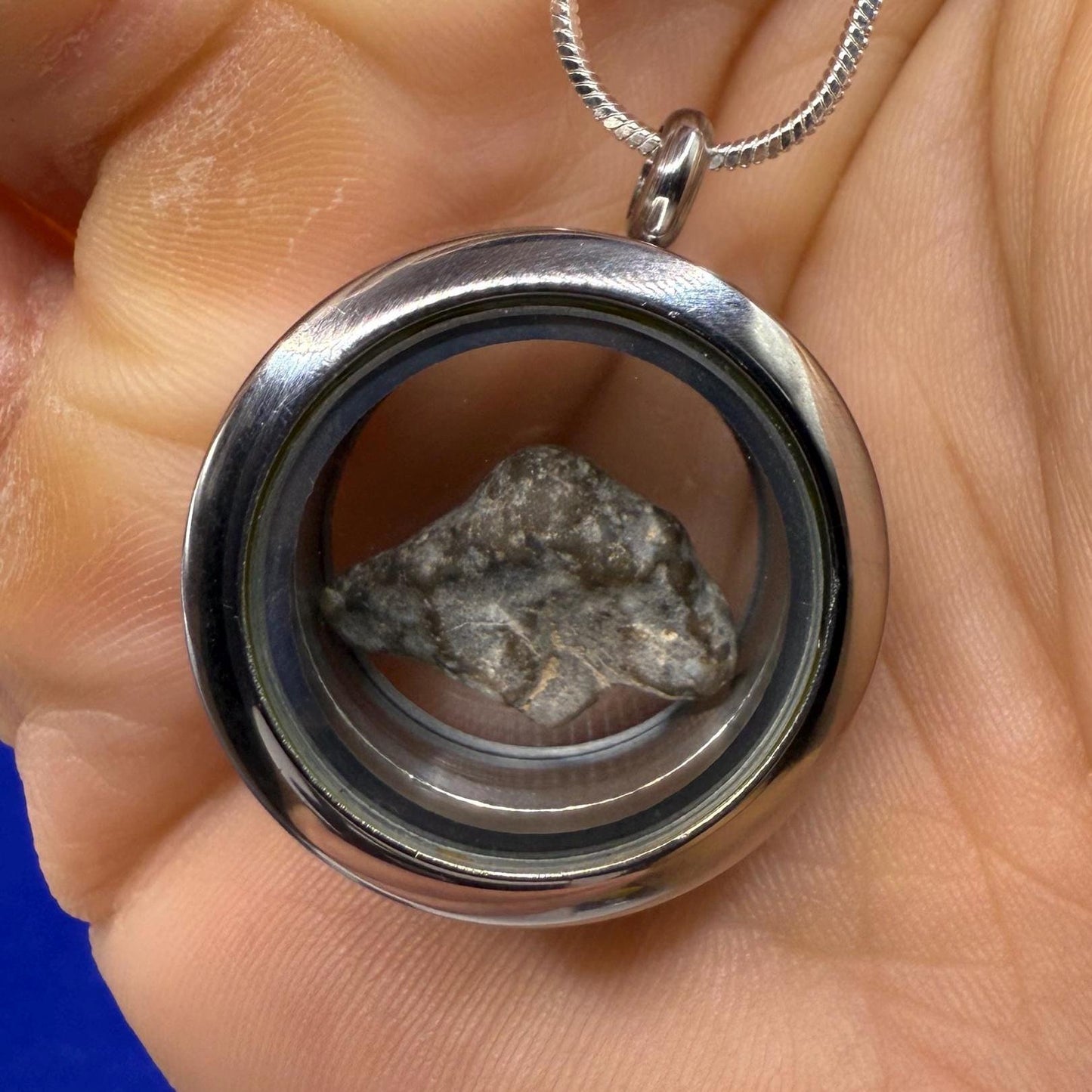 Moon|Lunar Meteorite Pendant, NWA 13974, Feldspathic Breccia, Moon Meteorite, Meteorite Collection, Lunar Feldspathic Breccia, 1.45 grams