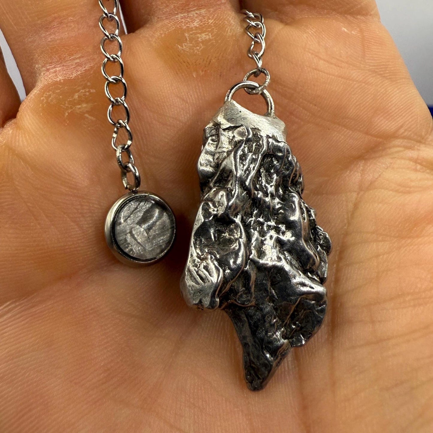 Beautiful Campo del Cielo Meteorite Pendulum, 19.06 grams, Reiki Energy, Astronomy Gift, Meditation Tool, Authentic Meteorite, Pendulum