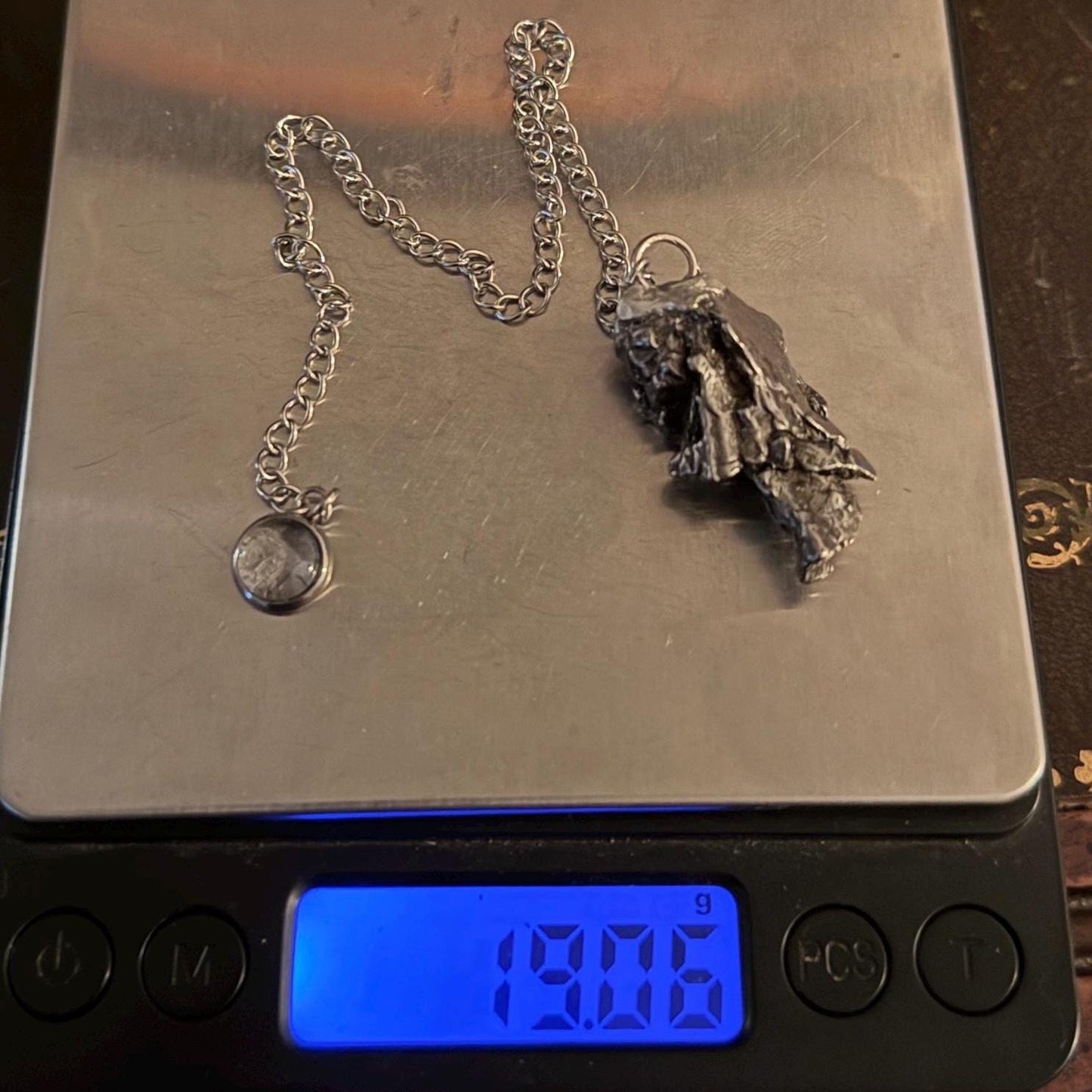 Beautiful Campo del Cielo Meteorite Pendulum, 19.06 grams, Reiki Energy, Astronomy Gift, Meditation Tool, Authentic Meteorite, Pendulum