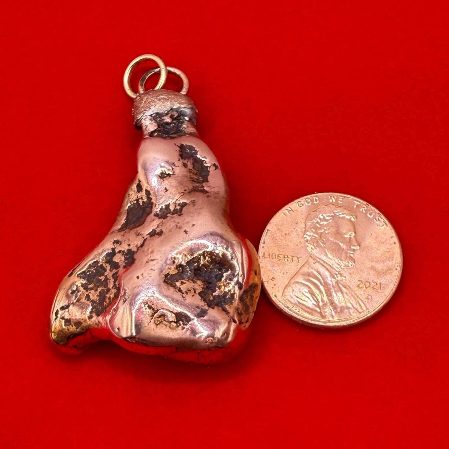 Copper Nugget Pendant, Copper Pendant, Michigan Copper, Michigan Float Copper, Handmade Pendant, Michigan Gift, Copper Jewelry, 33.90 grams