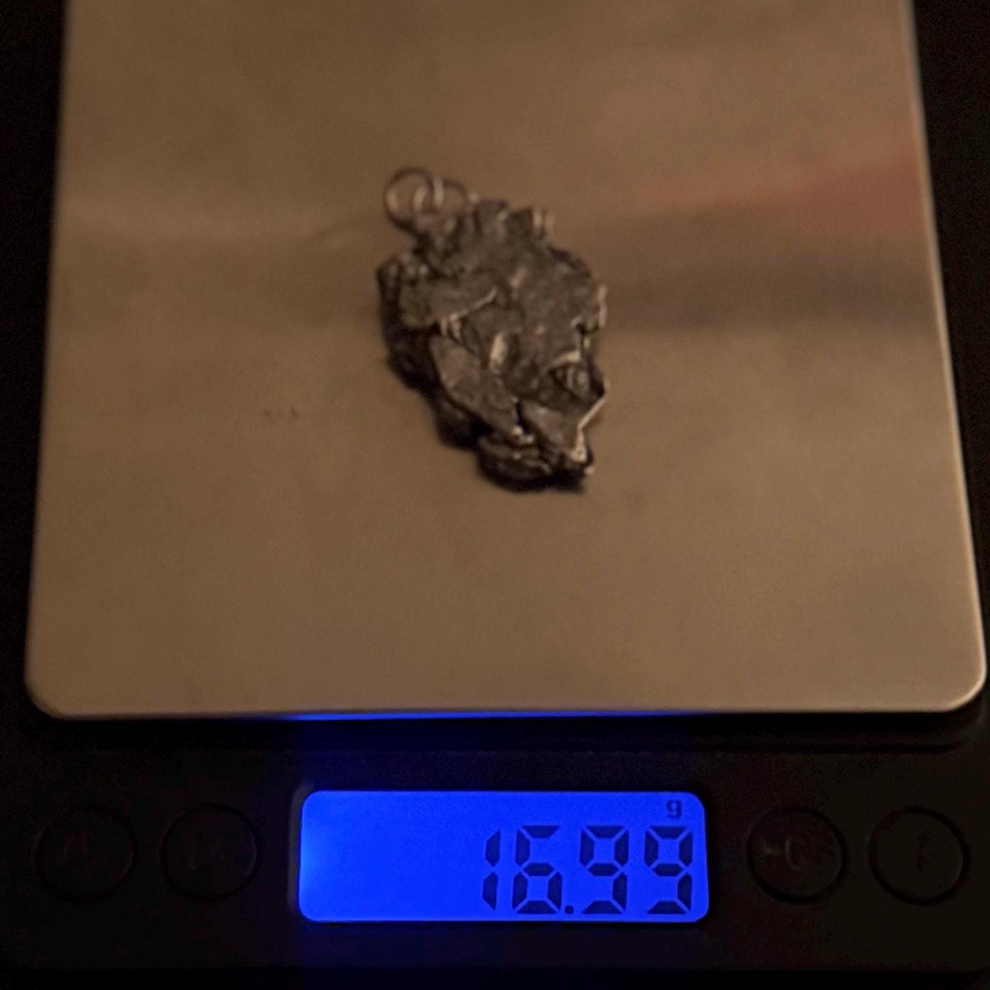 Beautiful Meteorite Campo del Cielo Pendant, 16.99 Grams, Astronomy Gift, Authentic Meteorite, Meteorite Jewelry, Meteorite Pendant, COA