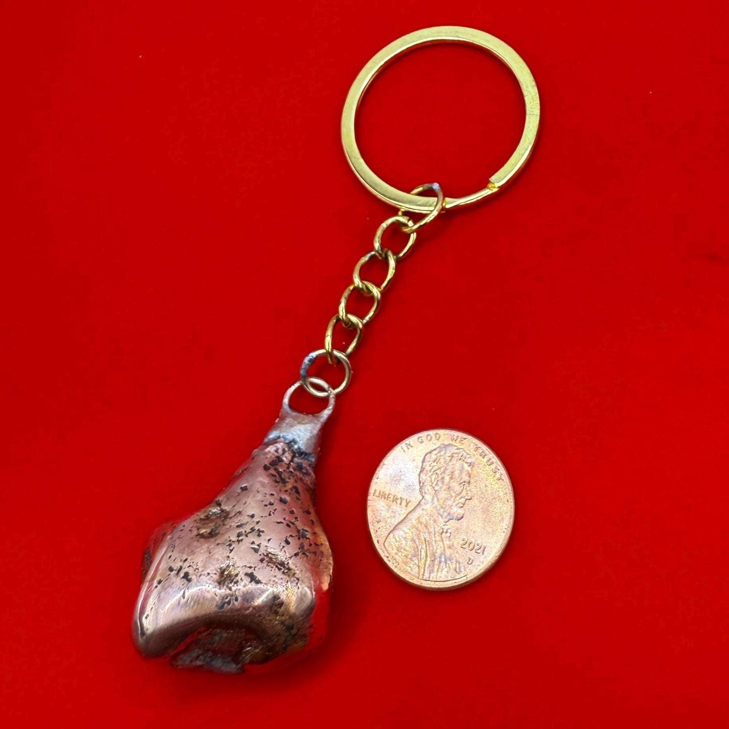 Copper Nugget Keychain, Copper Keychain, Michigan Copper, Michigan Float Copper, Handmade Keychain, Michigan Gift, Copper Accessories, 45.31