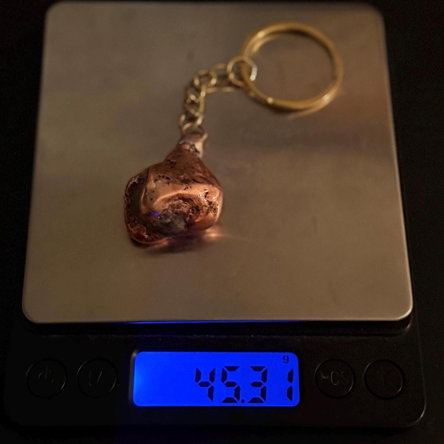 Copper Nugget Keychain, Copper Keychain, Michigan Copper, Michigan Float Copper, Handmade Keychain, Michigan Gift, Copper Accessories, 45.31