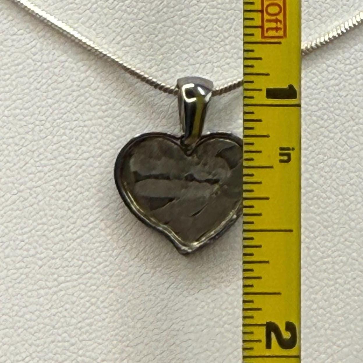 Seymchan Meteorite Sweetheart Pendant, Heart Shaped Pendant, Stainless Steel Pendant, Space Gift, Valentines Day Pendant, 1.94g